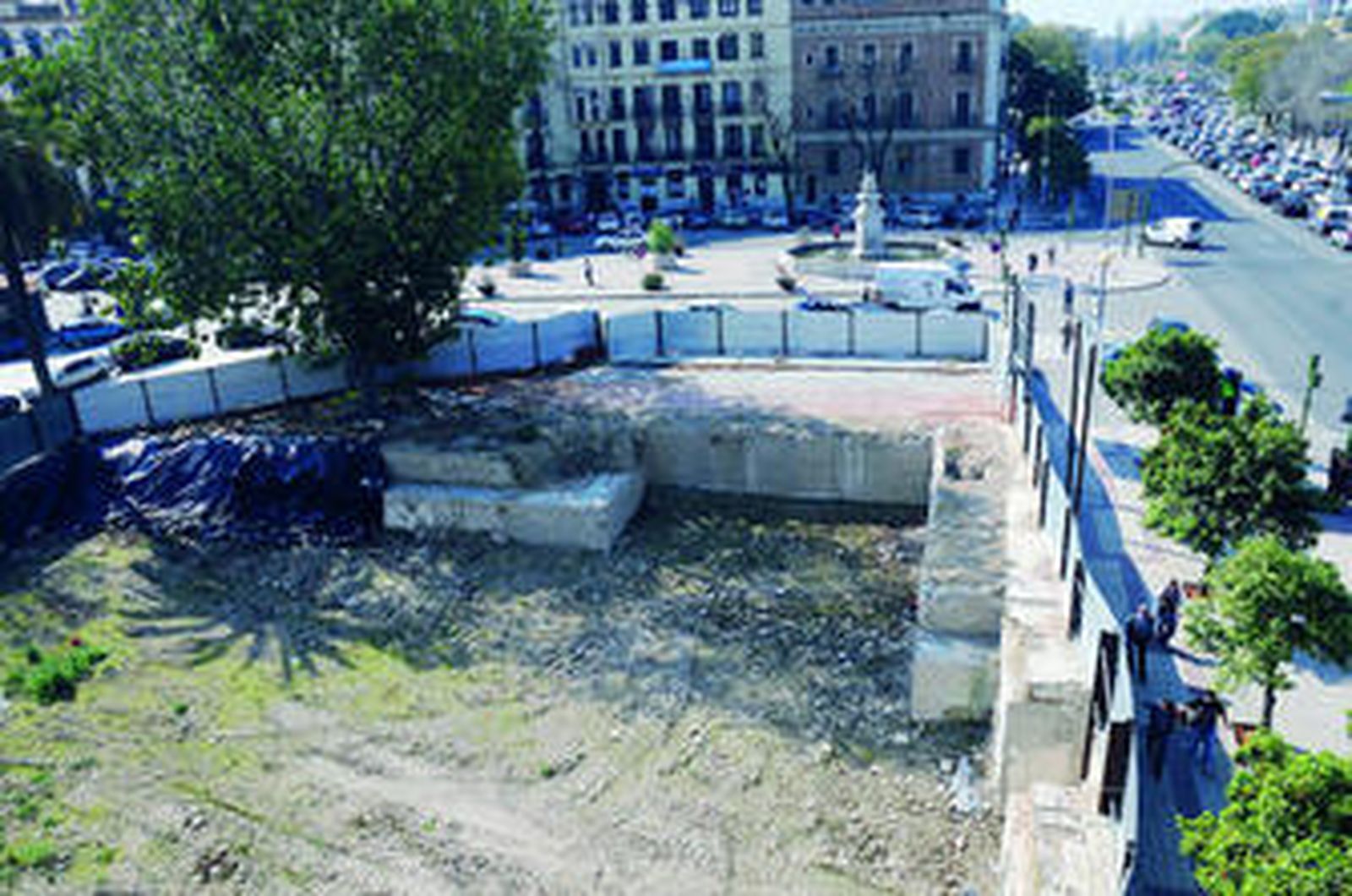 El solar en el Prado que ocupó el Equipo Quirúrgico, donde está previsto el centro Jardines de Murillo.