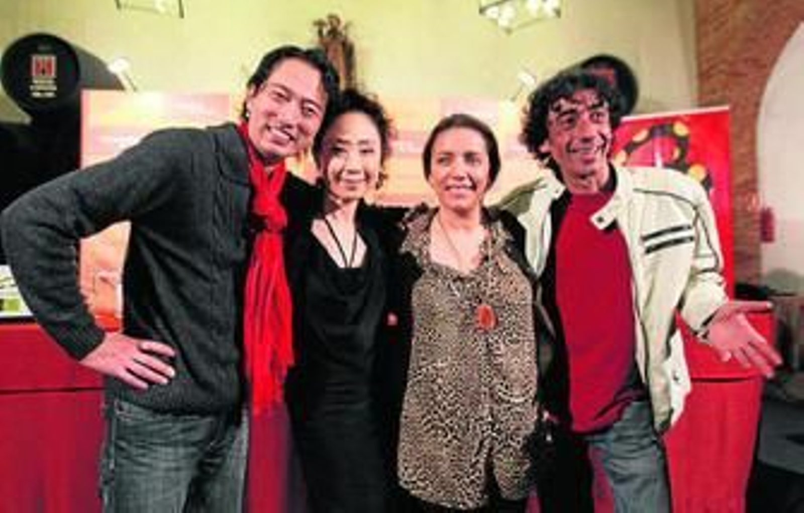 Hiro, Mami, Eva Yerbabuena y Tomasito, ayer en el Consejo Regulador.