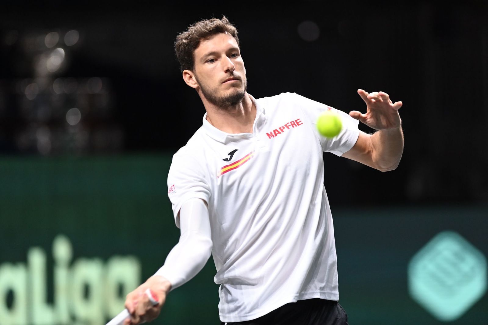 Los tenistas de la Copa Davis ya calientan motores en el Carpena