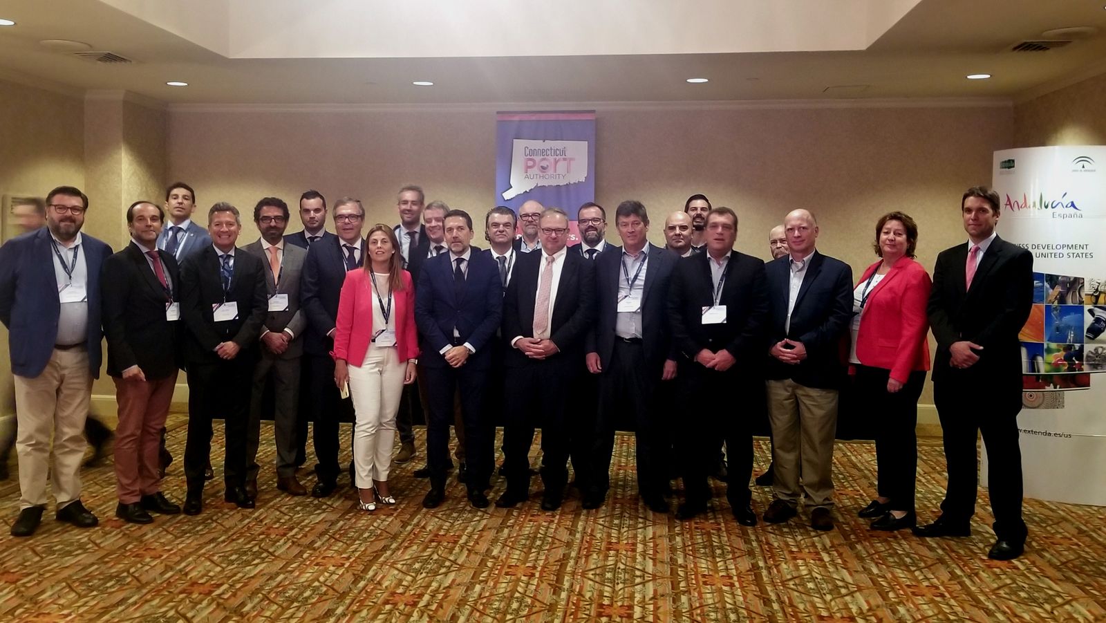 Los representantes de los puertos de Algeciras y Cádiz, en Estados Unidos.