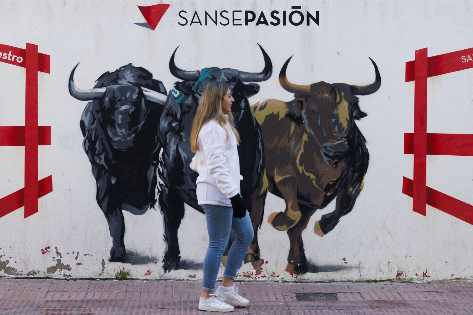 Un mural con los Encierros Blancos