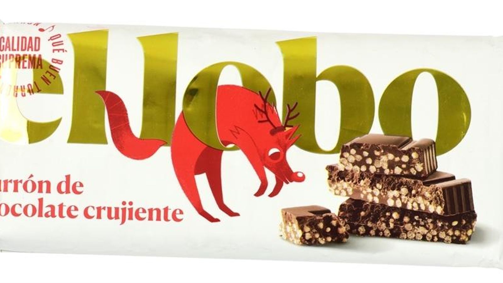 Turrón de chocolate crujiente El Lobo