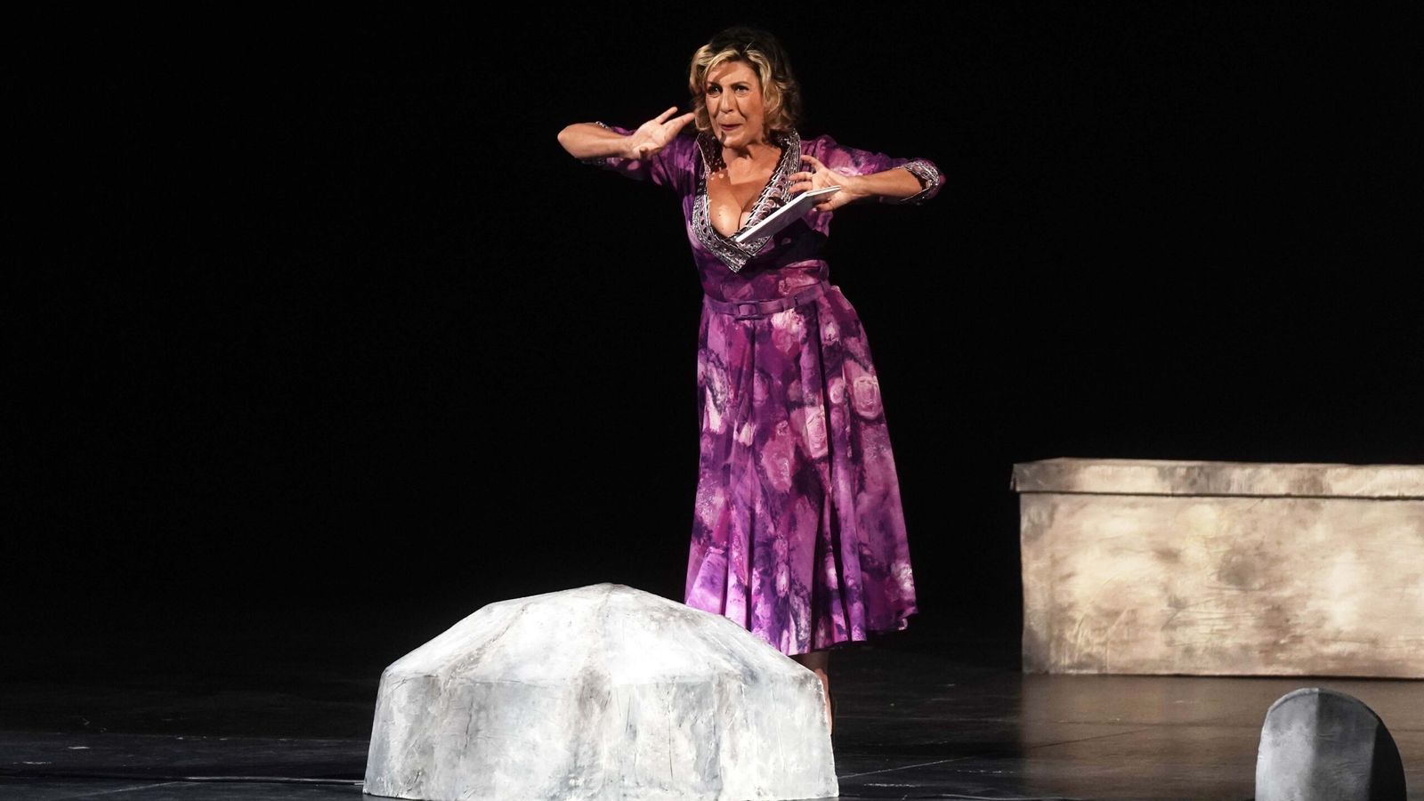 Marisol Membrillo, durante la representación de 'Muerto en el acto'