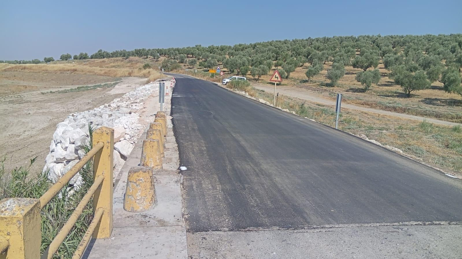 Una de las obras de las carreteras.