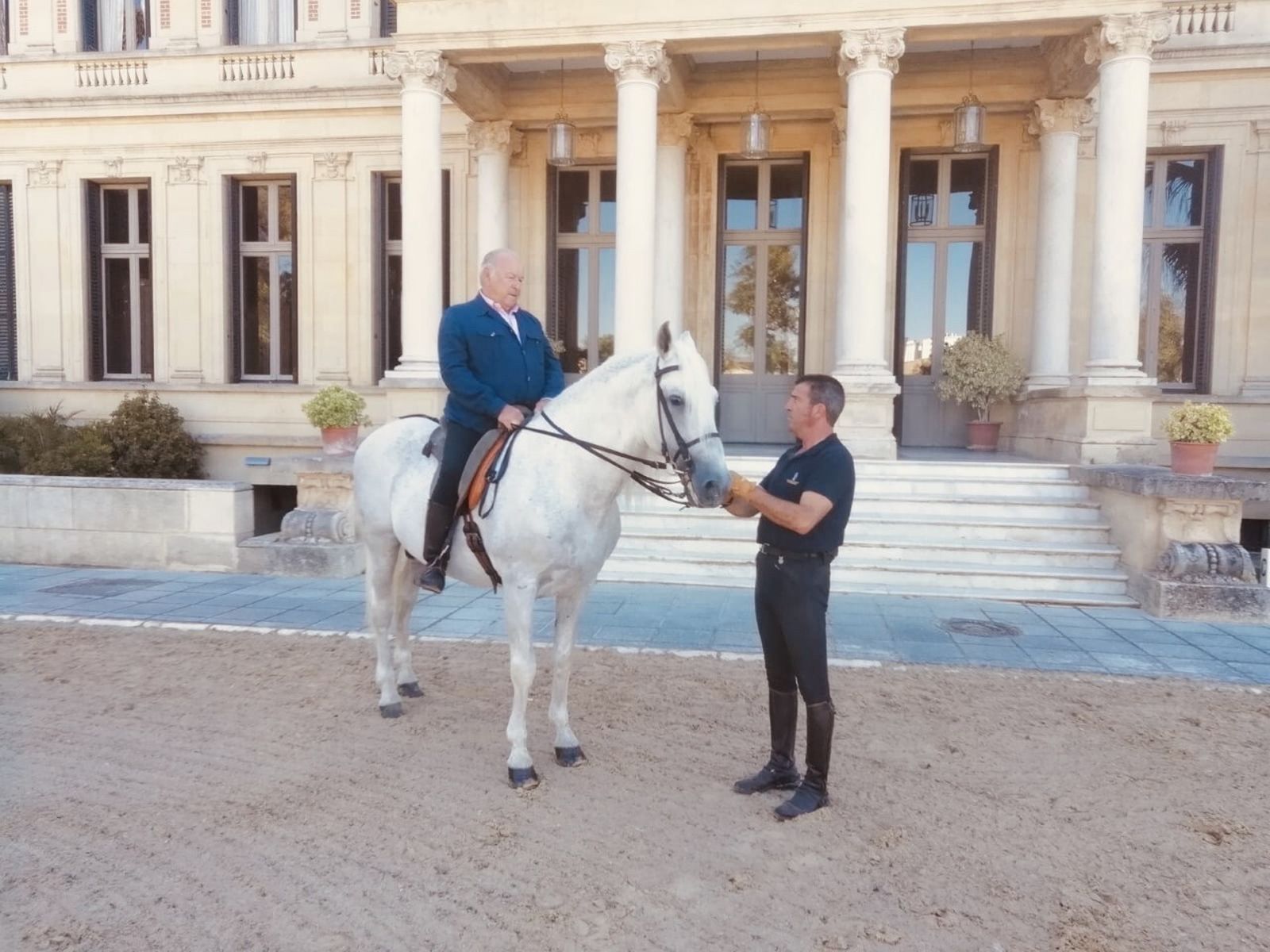Álvaro Domecq, con Ignacio Rambla en la Real Escuela.