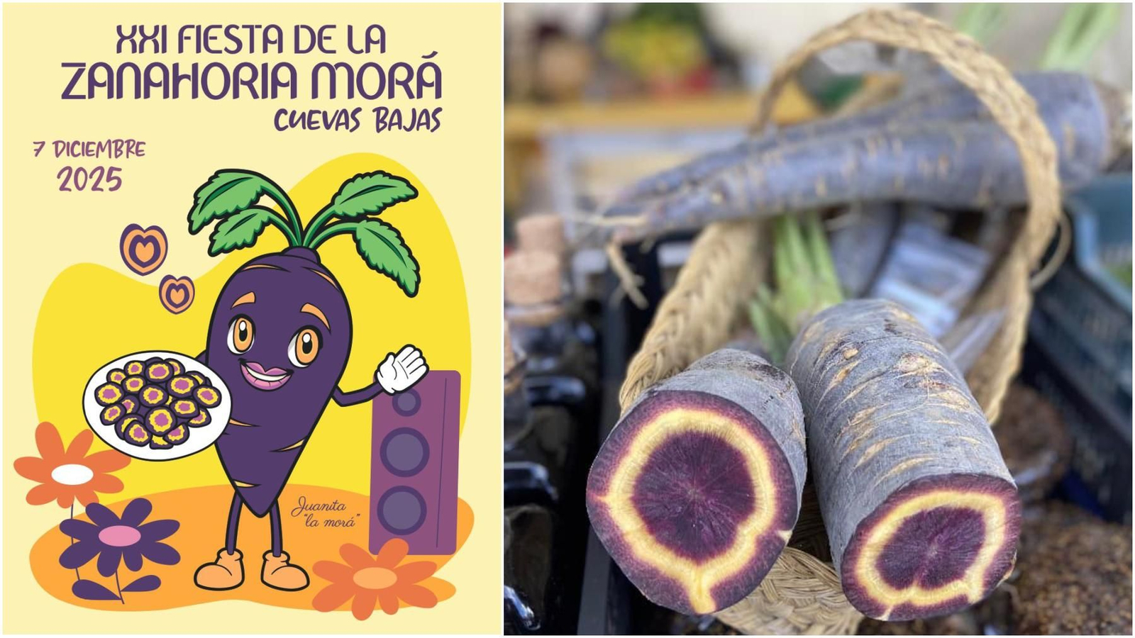 Cartel de la Fiesta de la Zanahoria Morá de Cuevas Bajas.