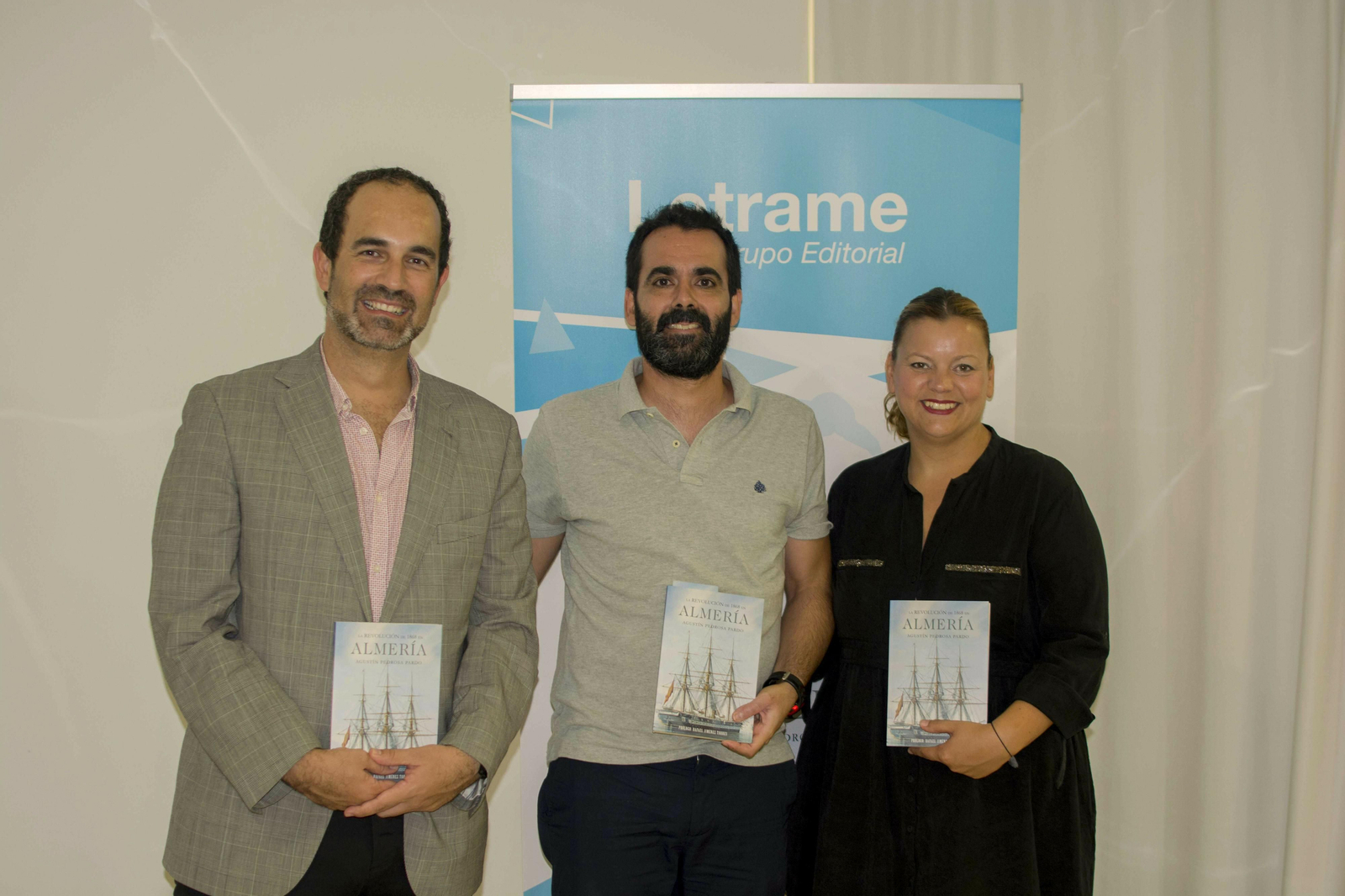 José Luis Amérigo con Agustín Pedrosa y la concejala Vanesa Fuentes.