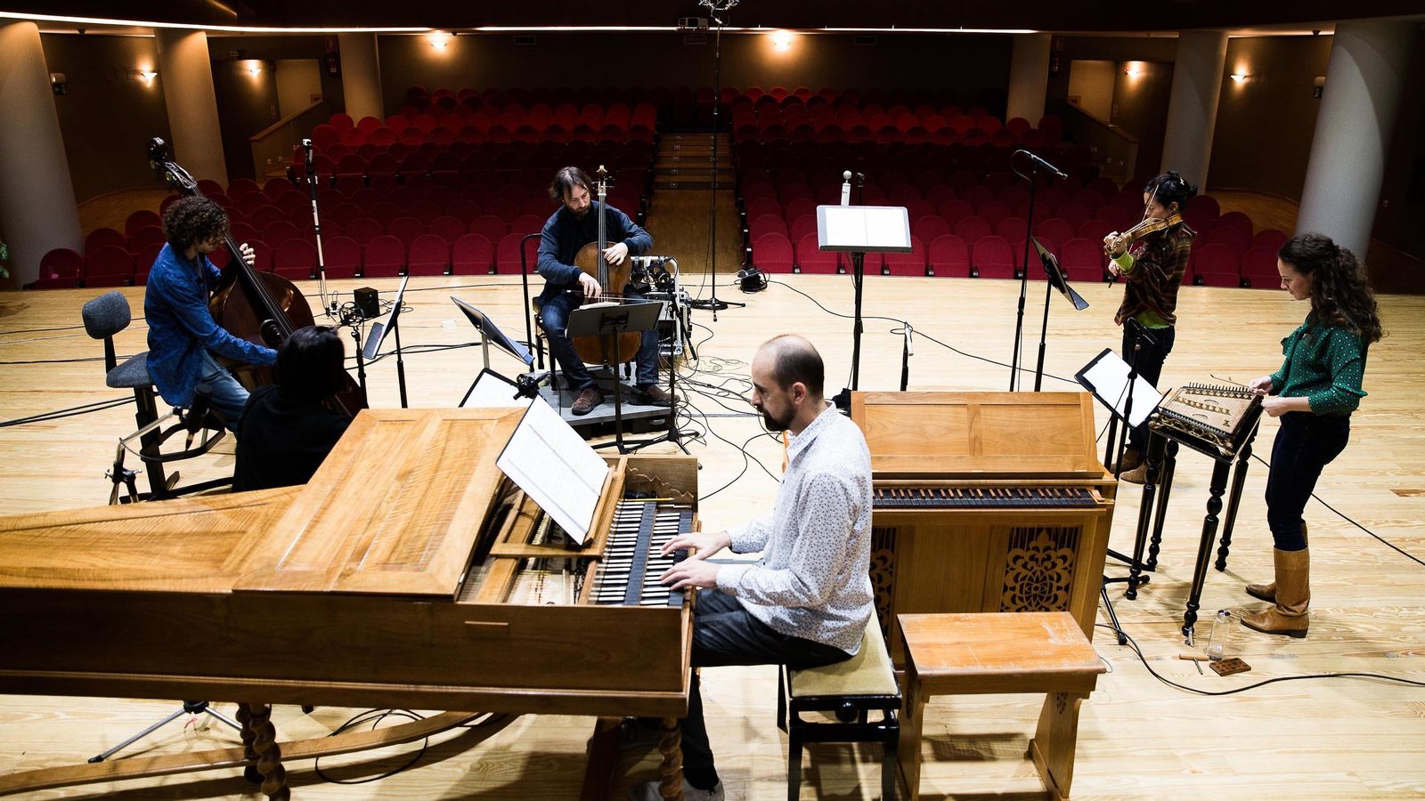 La Ritirata durante la grabación del disco.