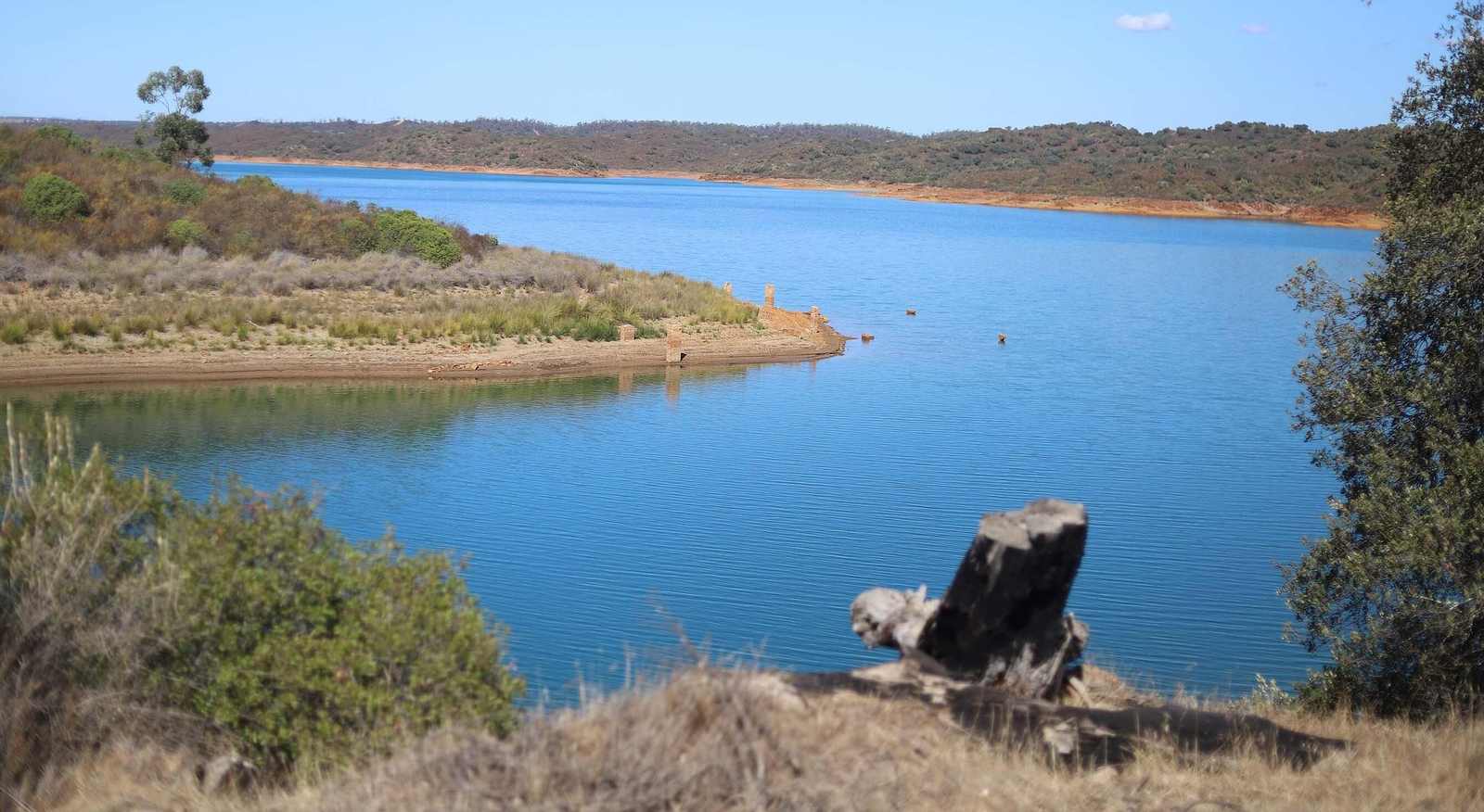 El cauce del Odiel a la altura de la futura presa de Alcolea.