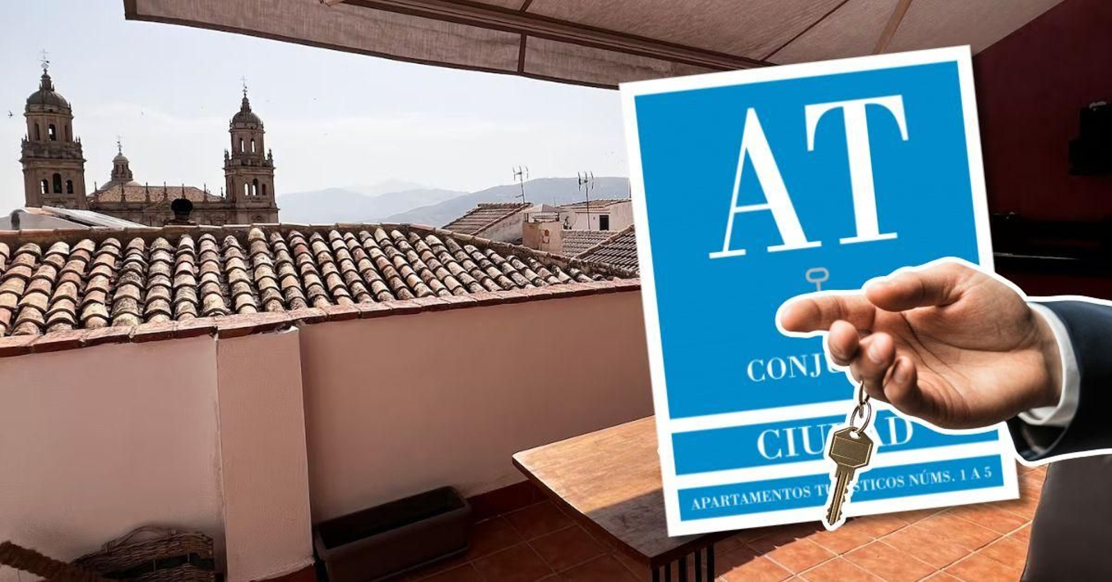Uno de los apartamentos turísticos ofertados en Jaén, con vistas a la catedral.
