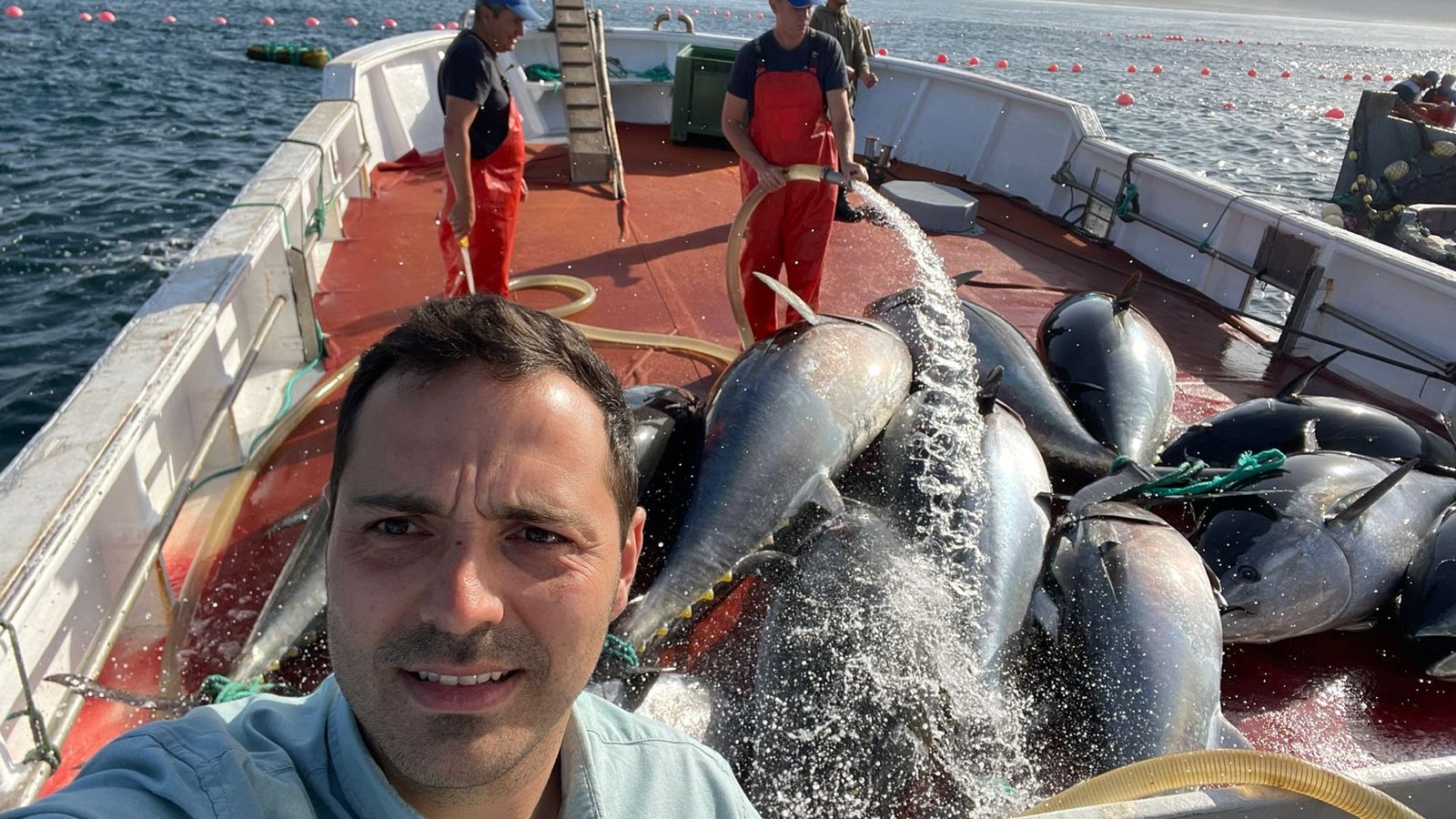 El chef Alberto Ceular, recientemente durante una jornada de pesca en Barbate