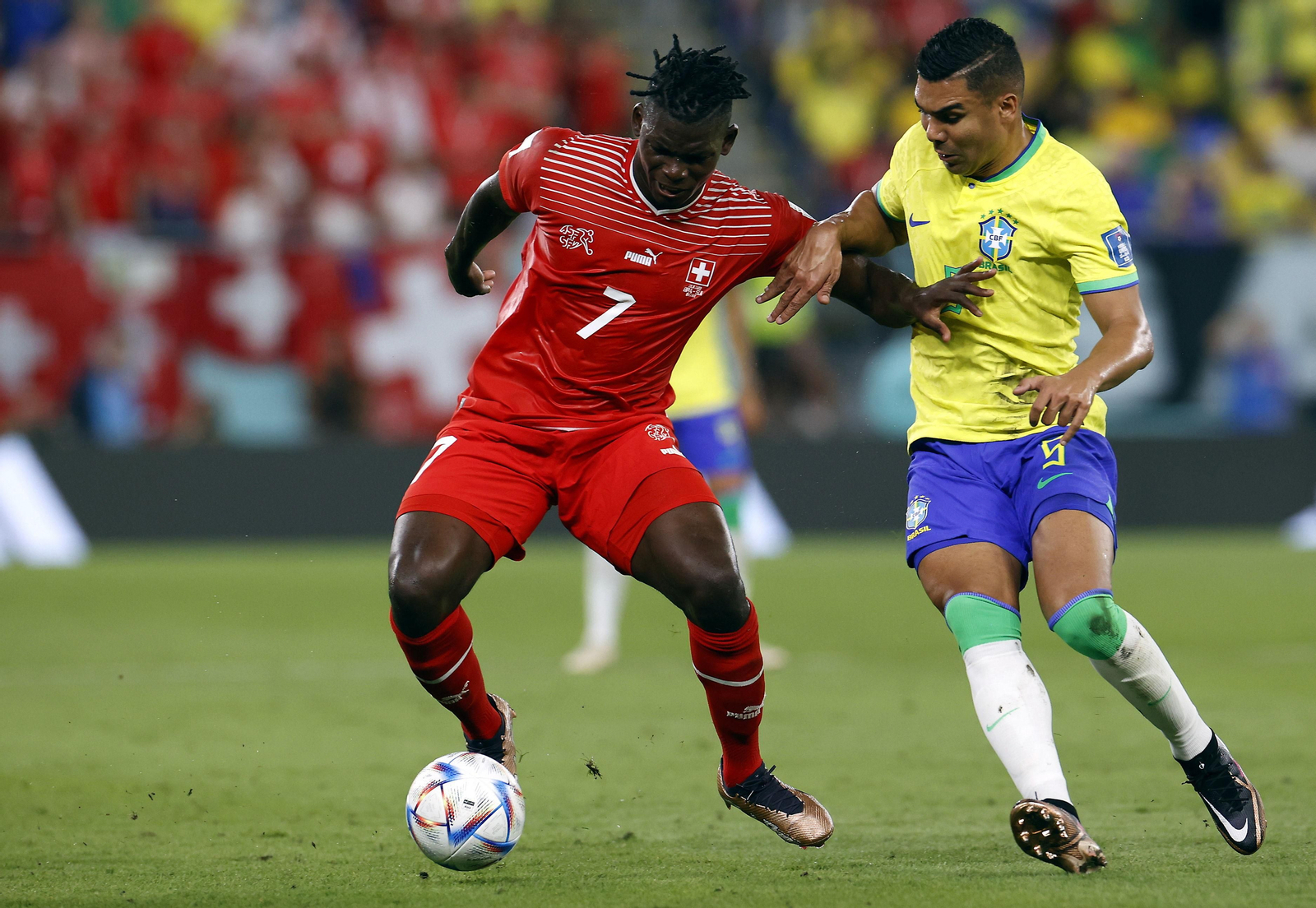 Las imágenes del Brasil - Suiza del Mundial de Qatar