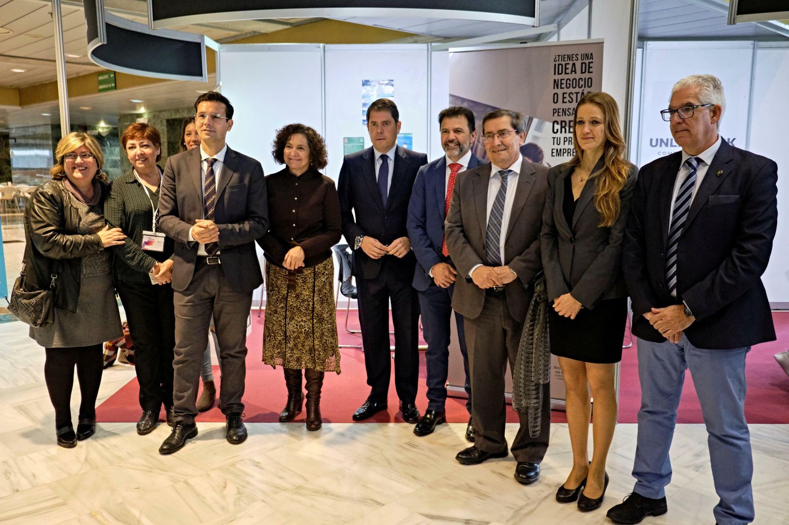 Representantes institucionales y empresariales, en la inauguración de la Feria de Empleo.