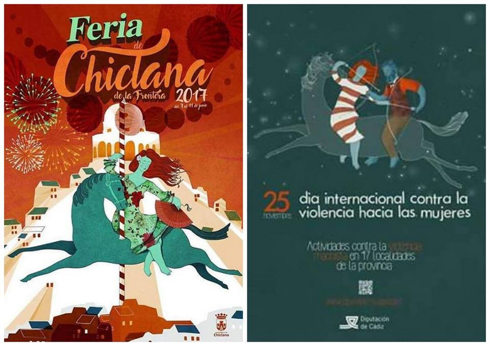 Comparativa del cartel de la Feria y del afiche realizado para una campaña.