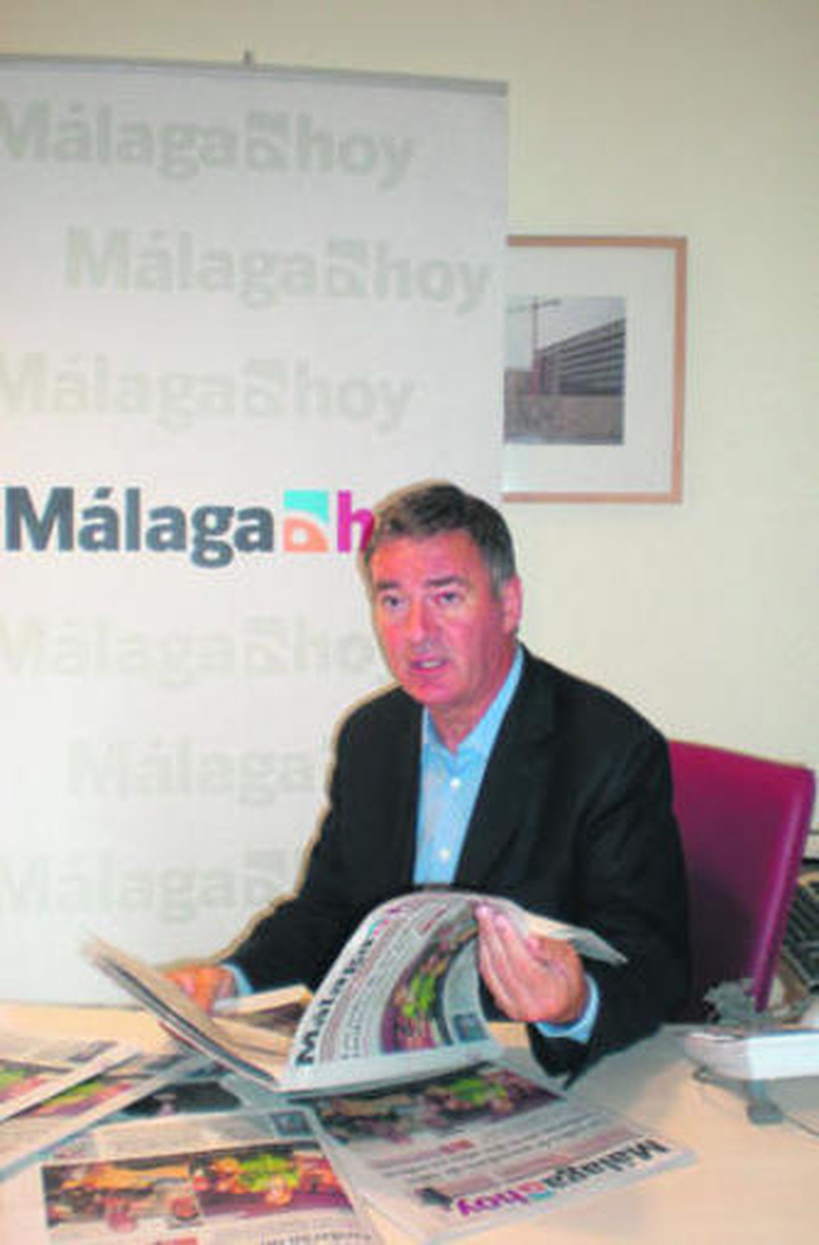 Ángel Nozal, ayer por la mañana, antes de contestar a las preguntas.