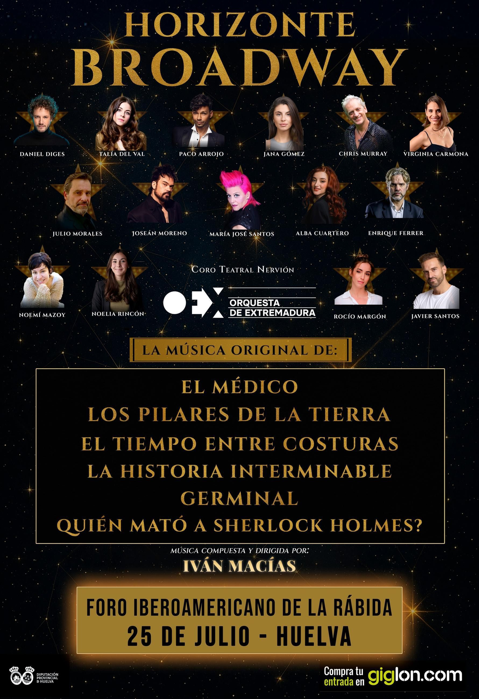 Cartel del espectáculo 'Horizonte Broadway' en Huelva.