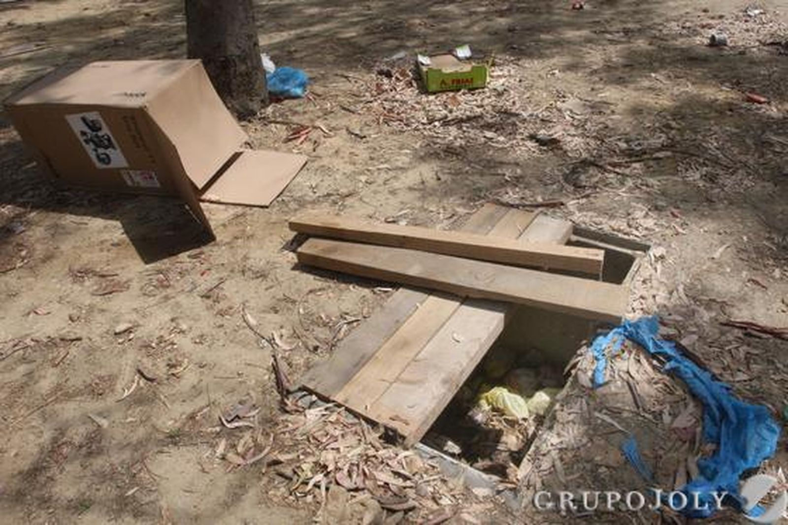 Cajas de cartón, plásticos e incluso placas de madera han sido abandonadas en el recinto del parque.

Foto: Paco Guerrero