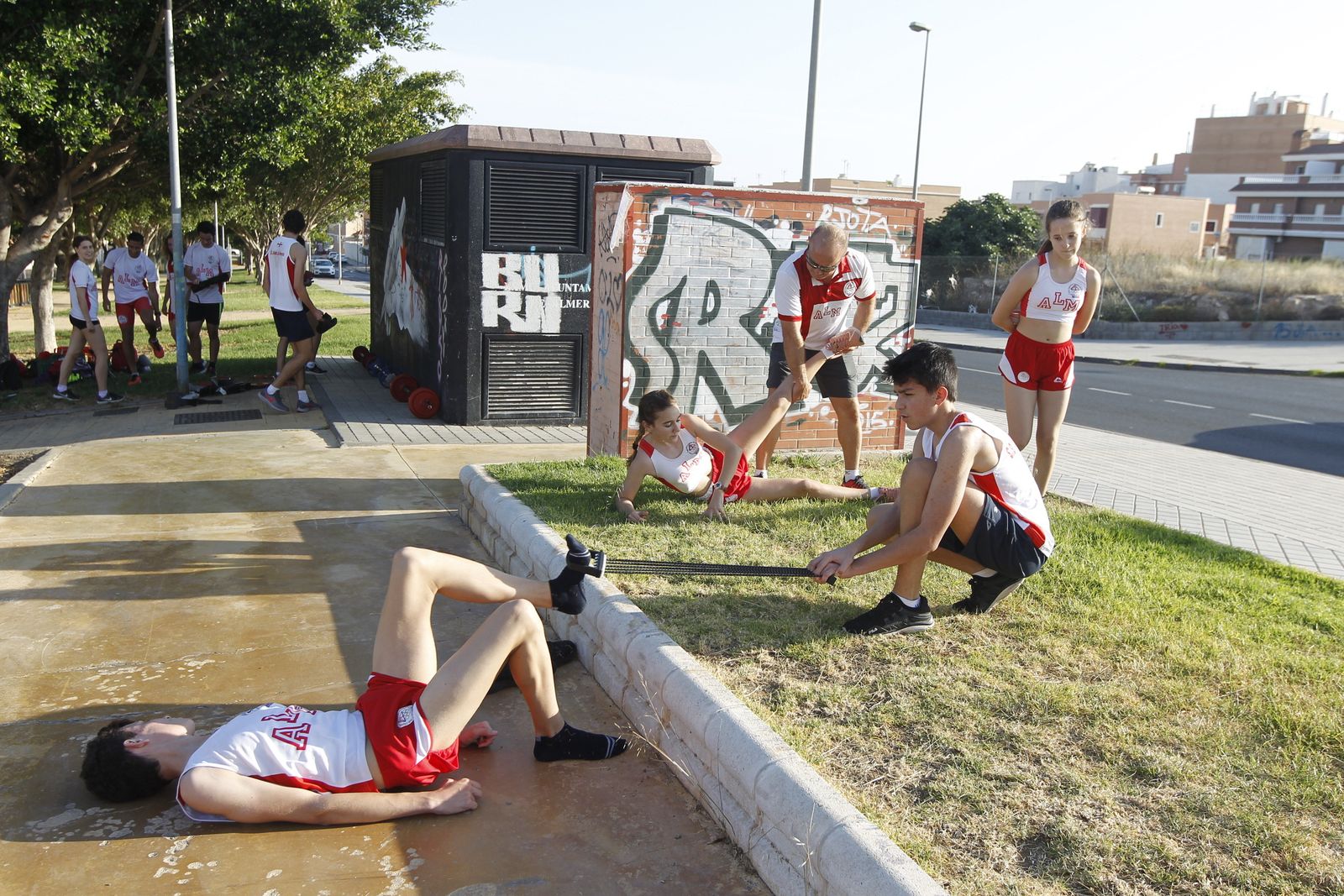 Entrenamiento del CD Atletas de Almería en el parque de Los Molinos