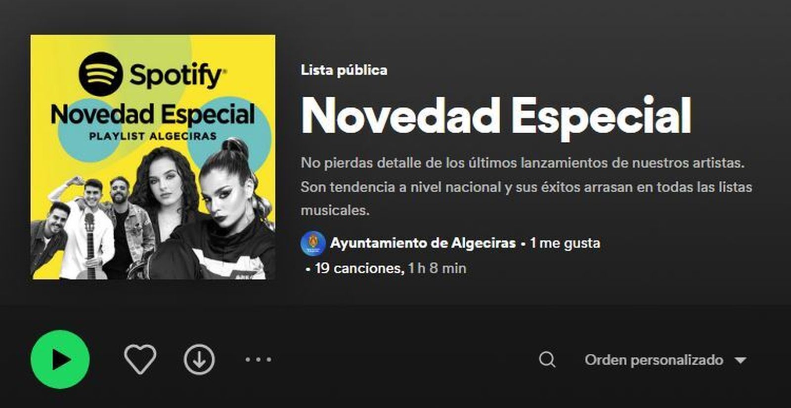 Una de las listas del perfil.