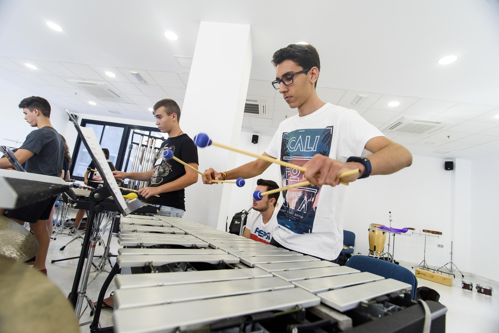 Imagen del curso de percusión de la pasada edición.
