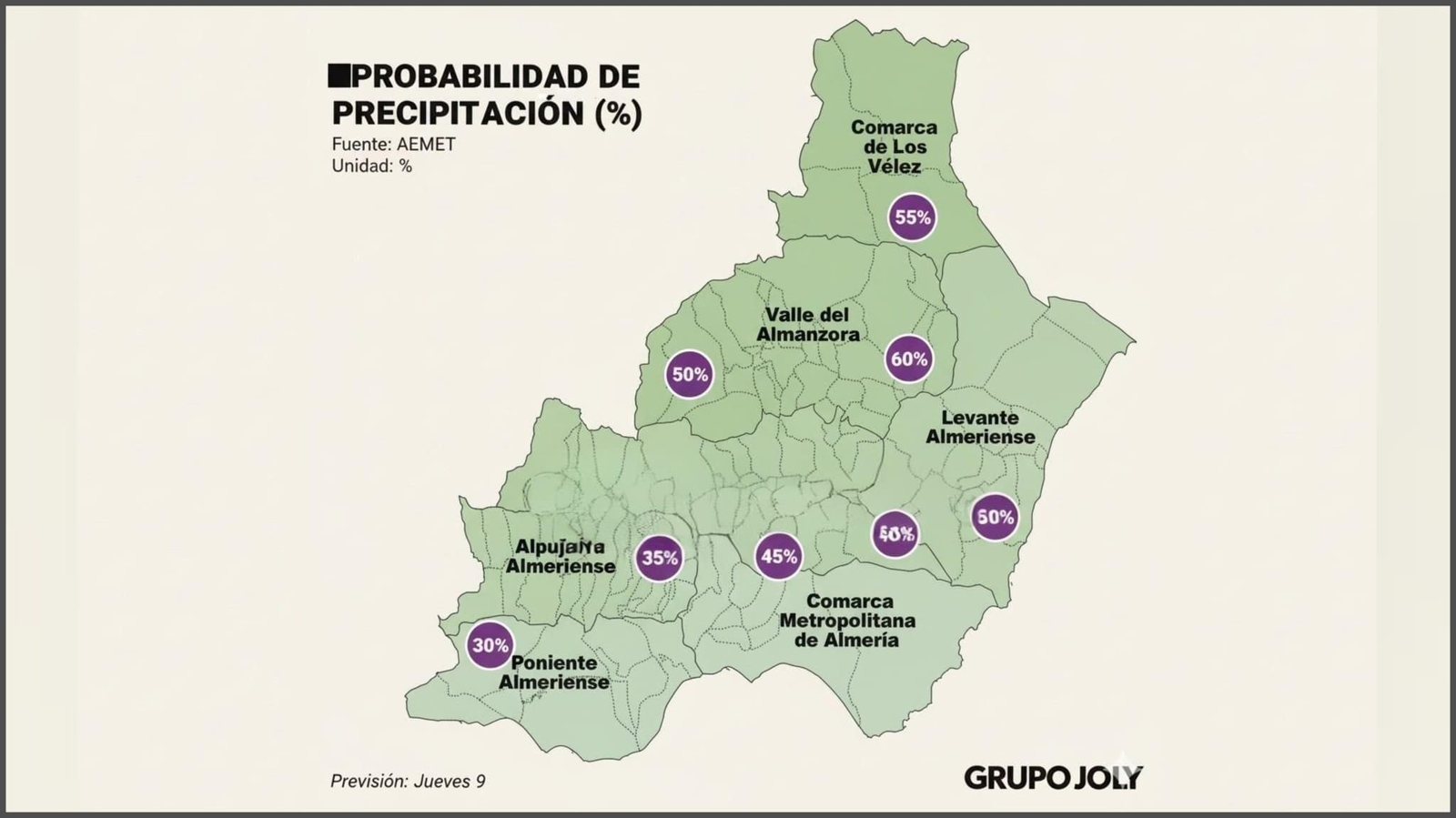 El tiempo en la provincia de Almería.