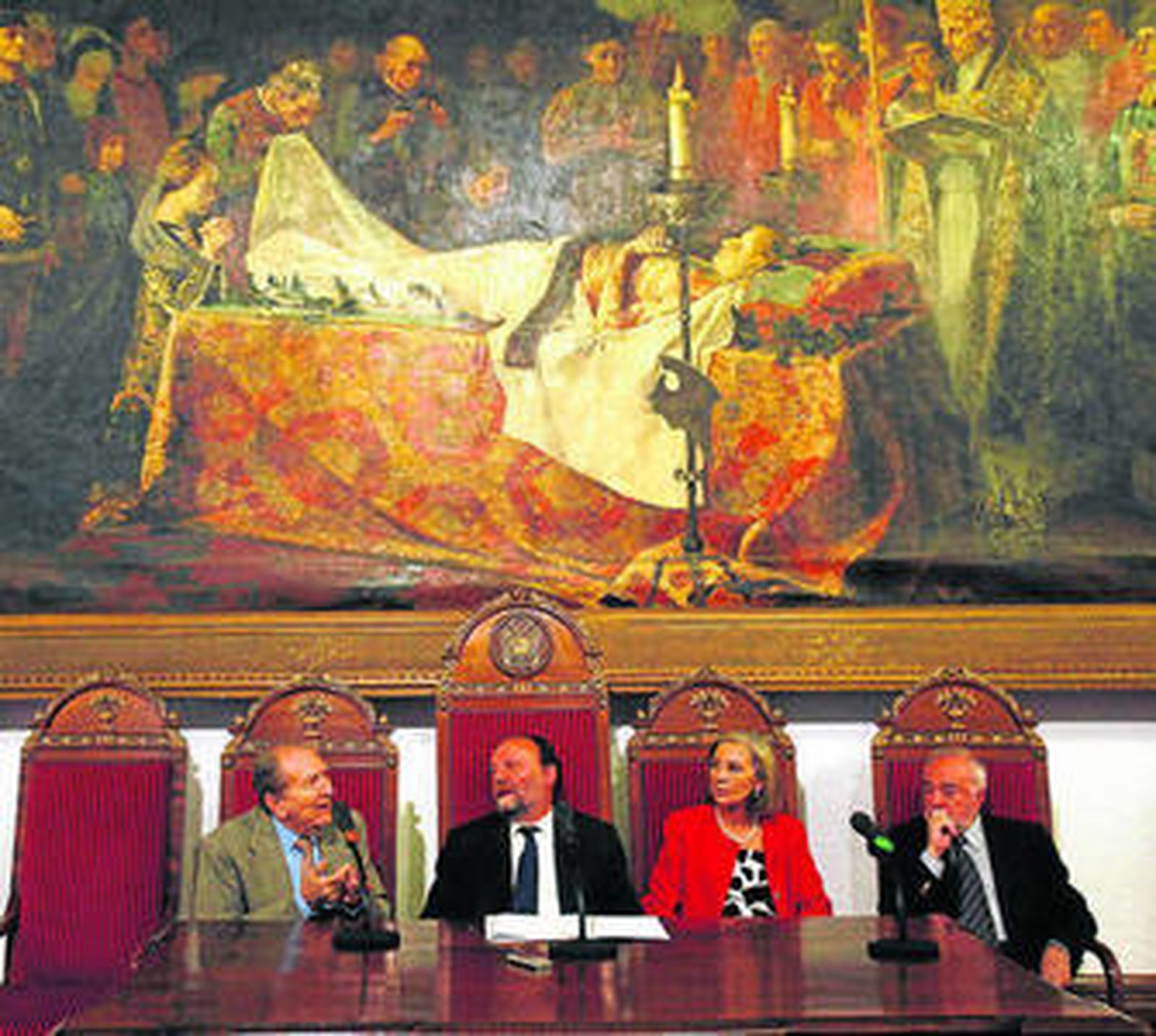 Miguel Rodríguez-Acosta, ayer, en la presentación de su exposición en el Hospital Real.