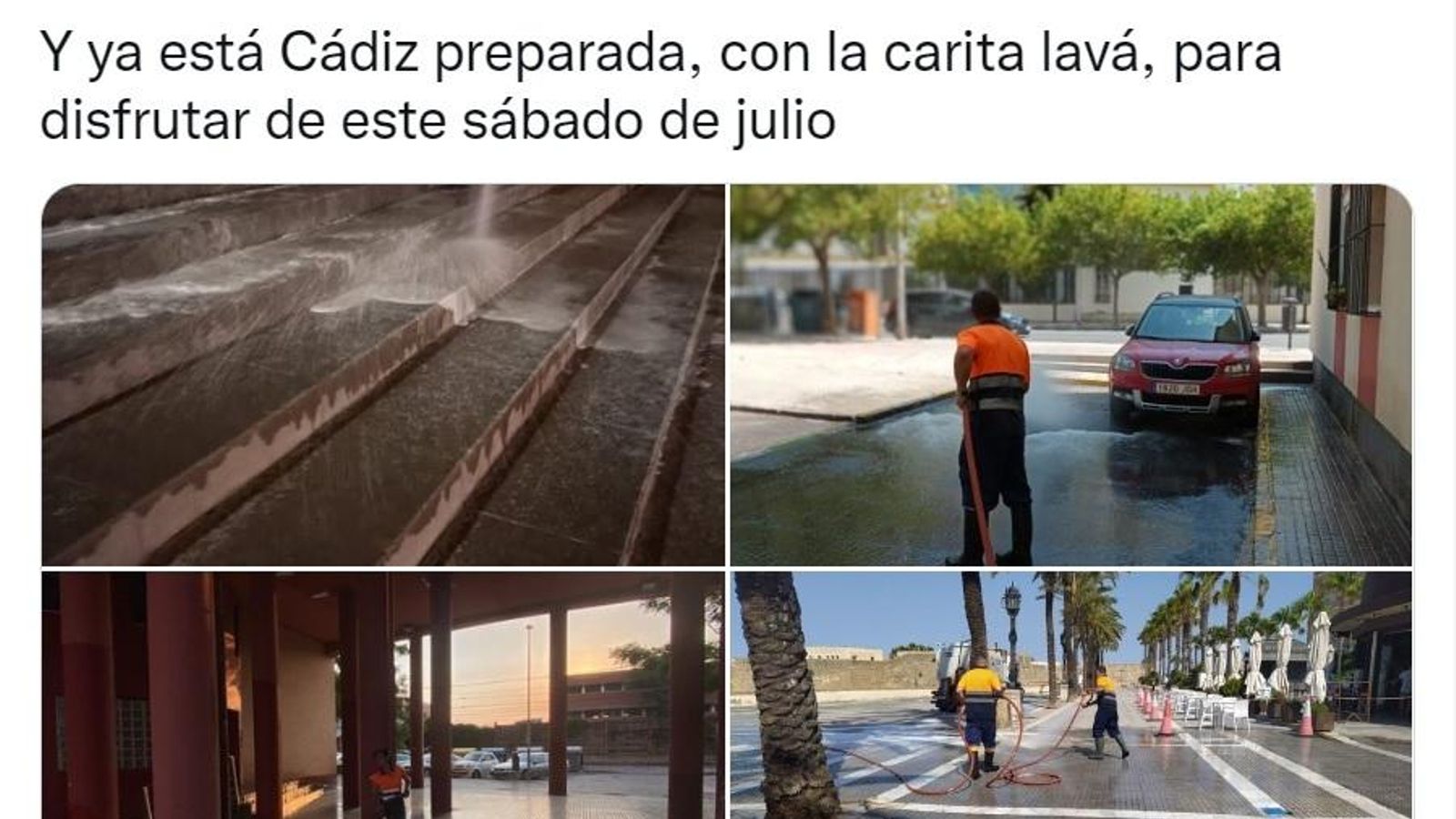 Tuit del alcalde, José María González 'Kichi', sobre la limpieza de Cádiz.