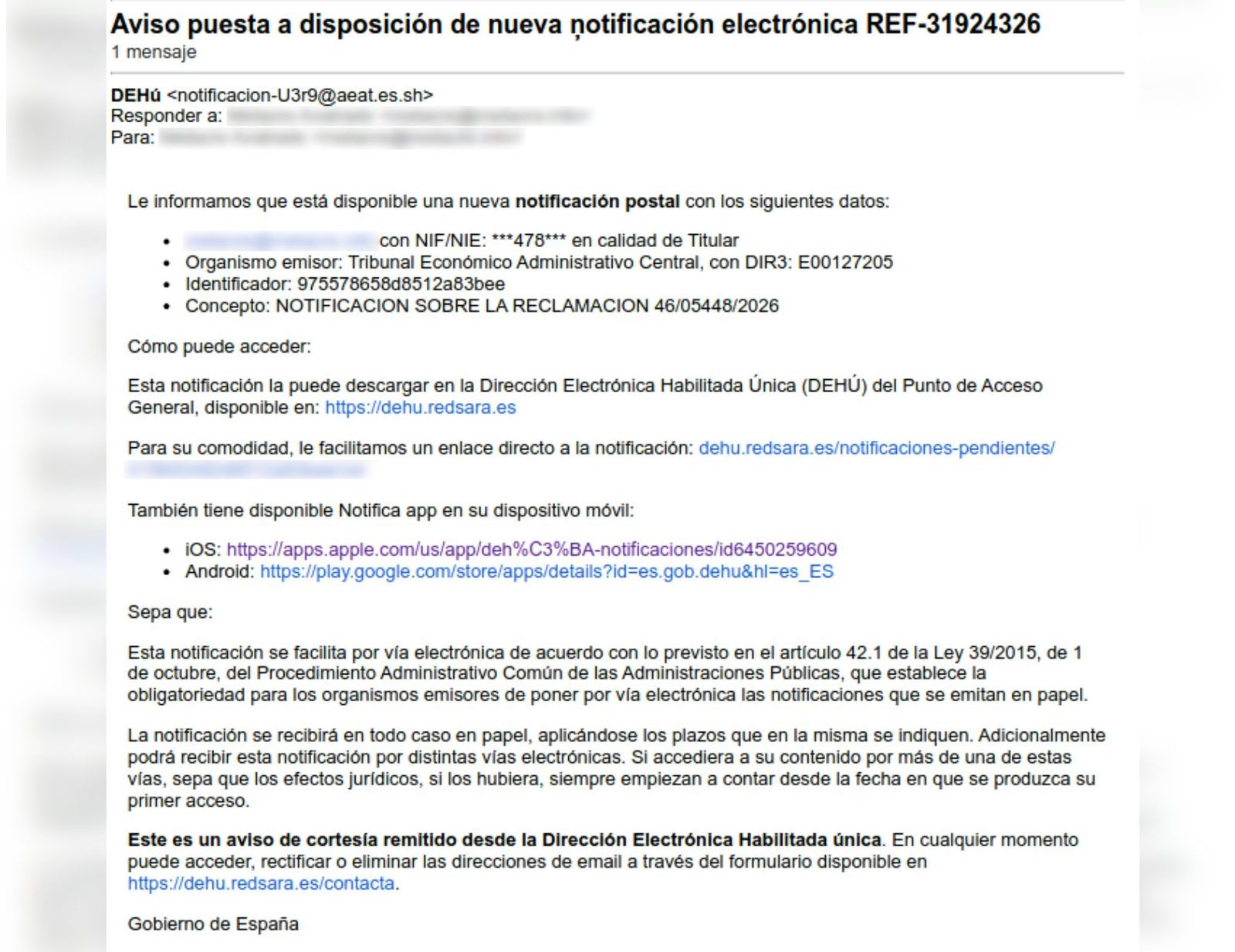 Nueva estafa en la que suplantan a Hacienda.