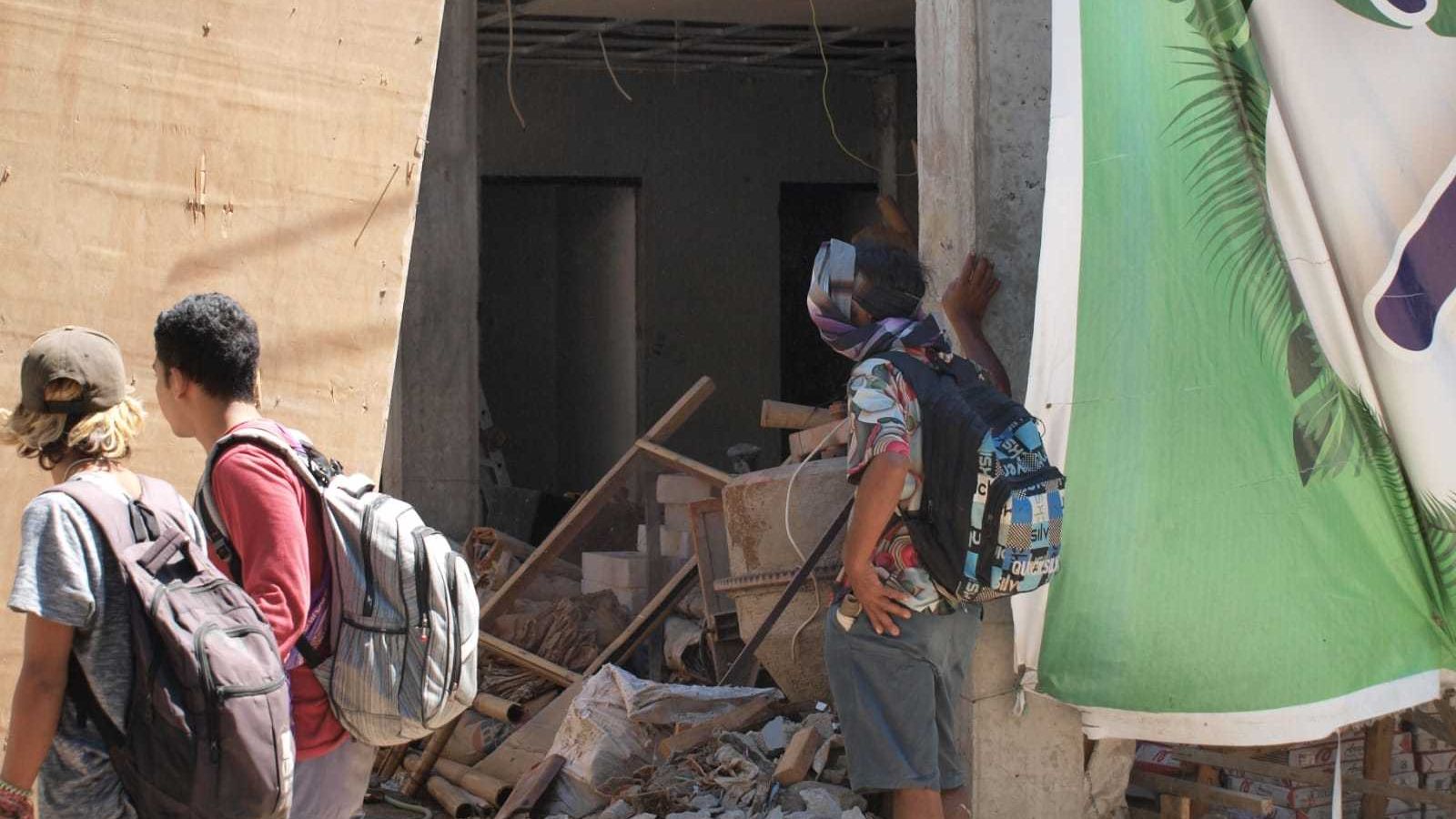 Edificaciones derruidas tras el terremoto