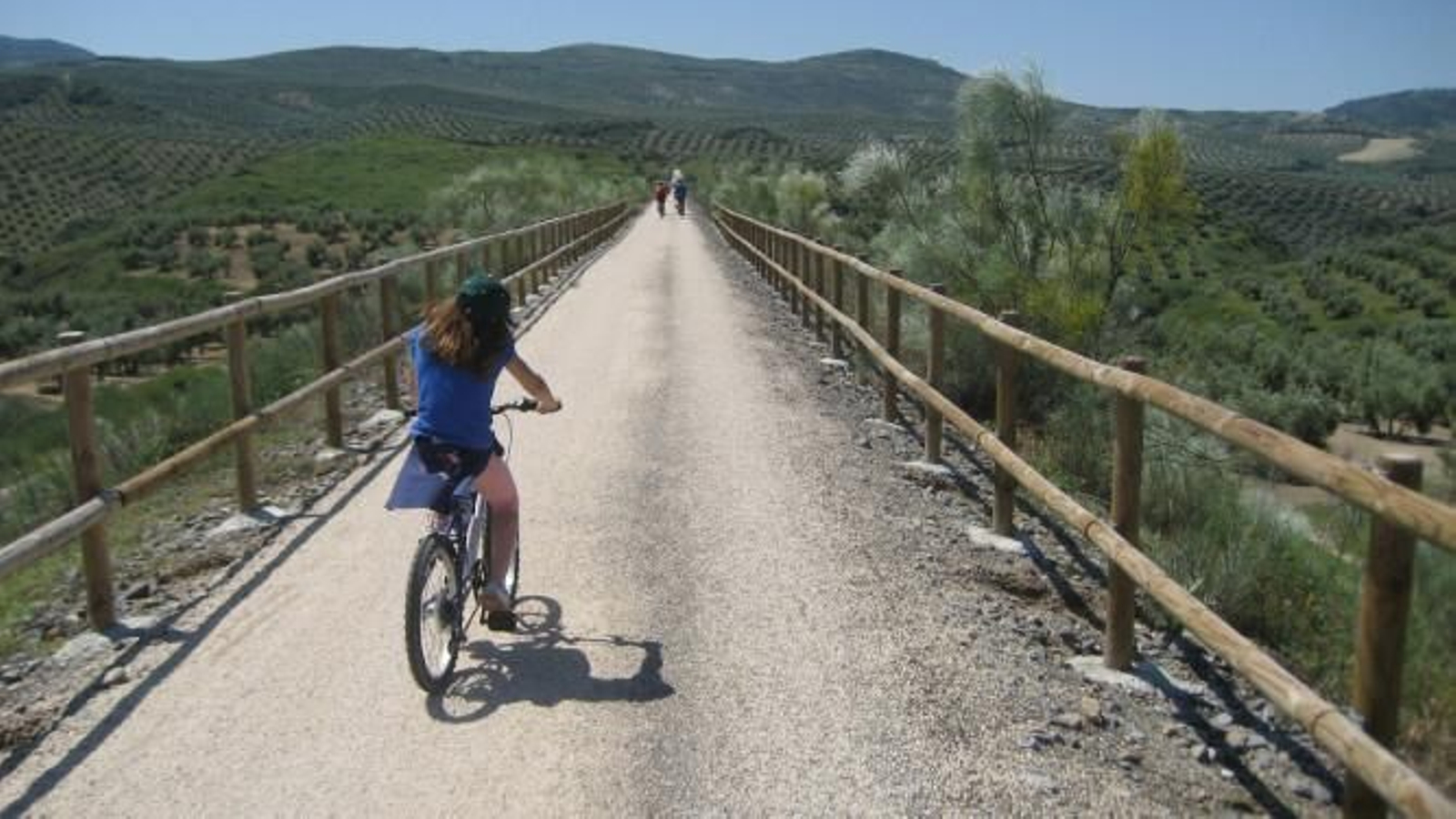 La Vía Verde del Olivar, que une las provincias de Jaén y Córdoba, ofrece un recorrido entre mares de olivos perfecto para ir en bicicleta.