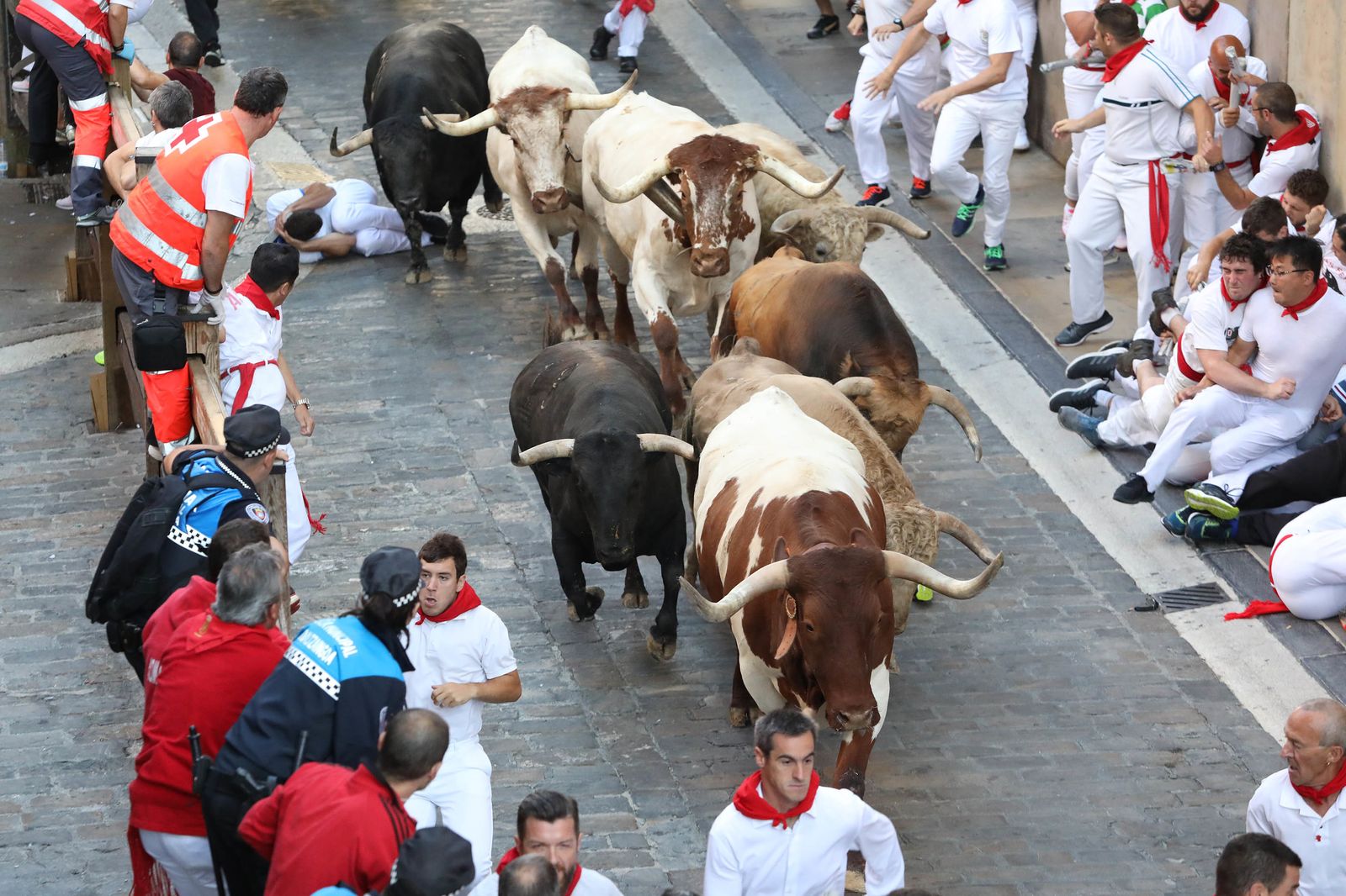 El quinto encierro de los Sanfermines, en imágenes