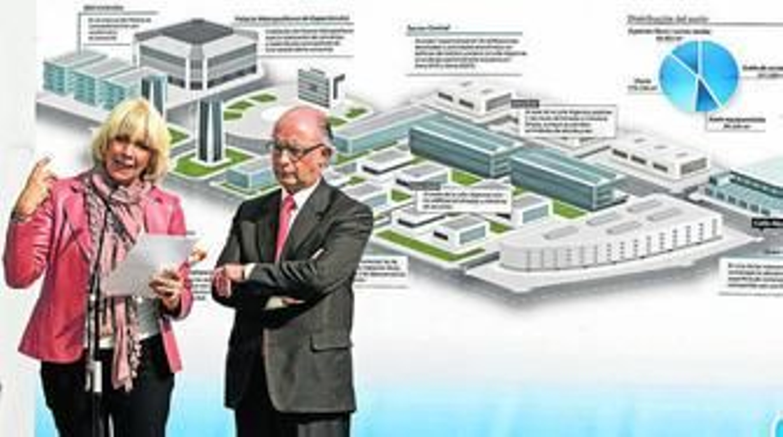 Teófila Martínez y Cristóbal Montoro, el día en el que el segundo se comprometió a establecer un plan para la Zona Franca en mayo de 2011.