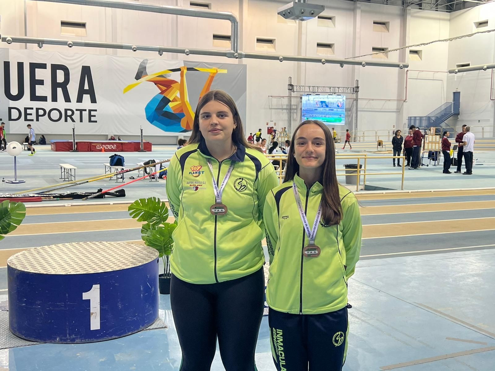 Las dos campeonas del Inmaculada en el Campeonato Andaluz sub-16.