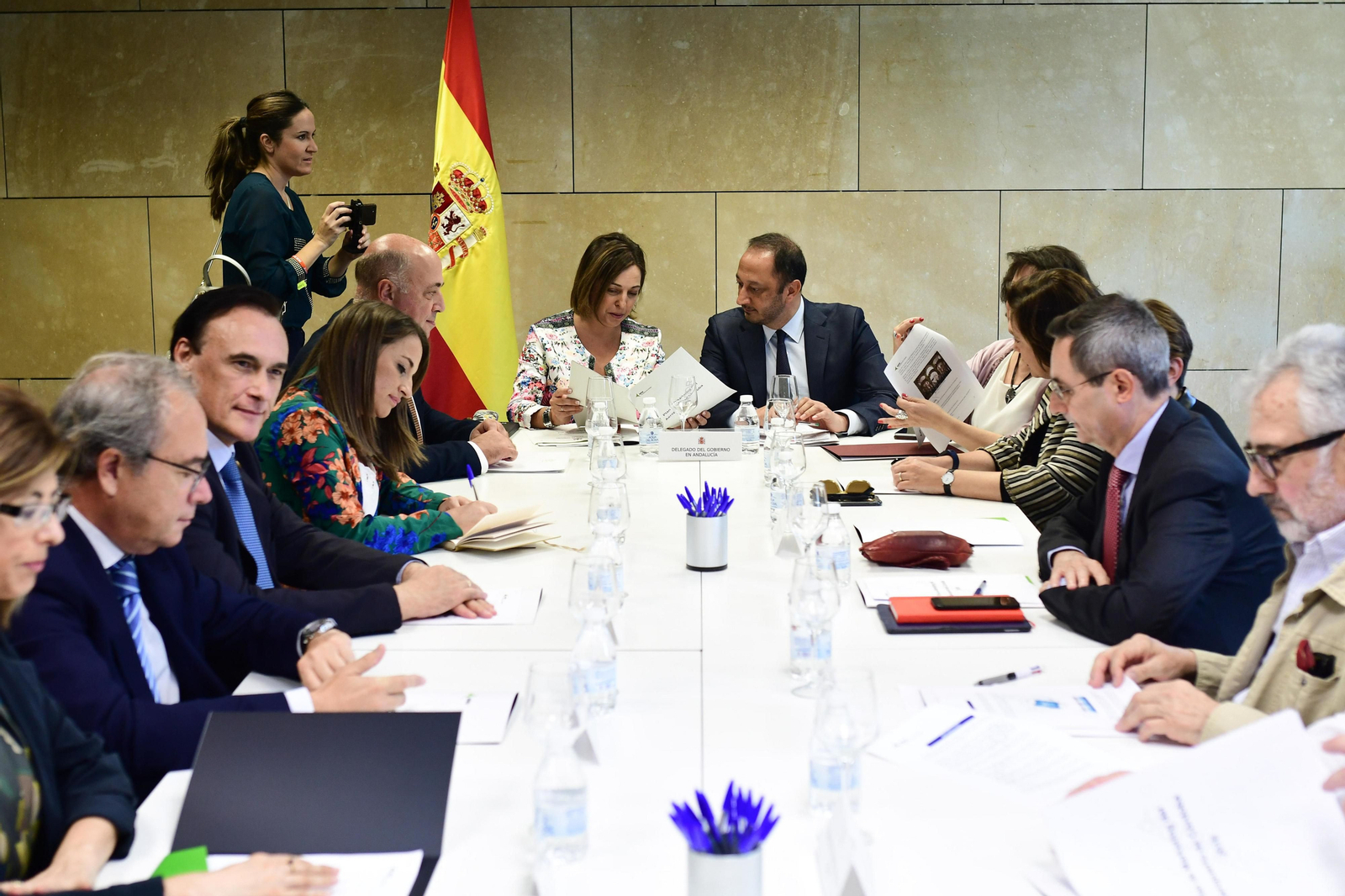 Reunión de la mesa de trabajado del aeropuerto, con todos los agentes económicos, sociales y políticos.