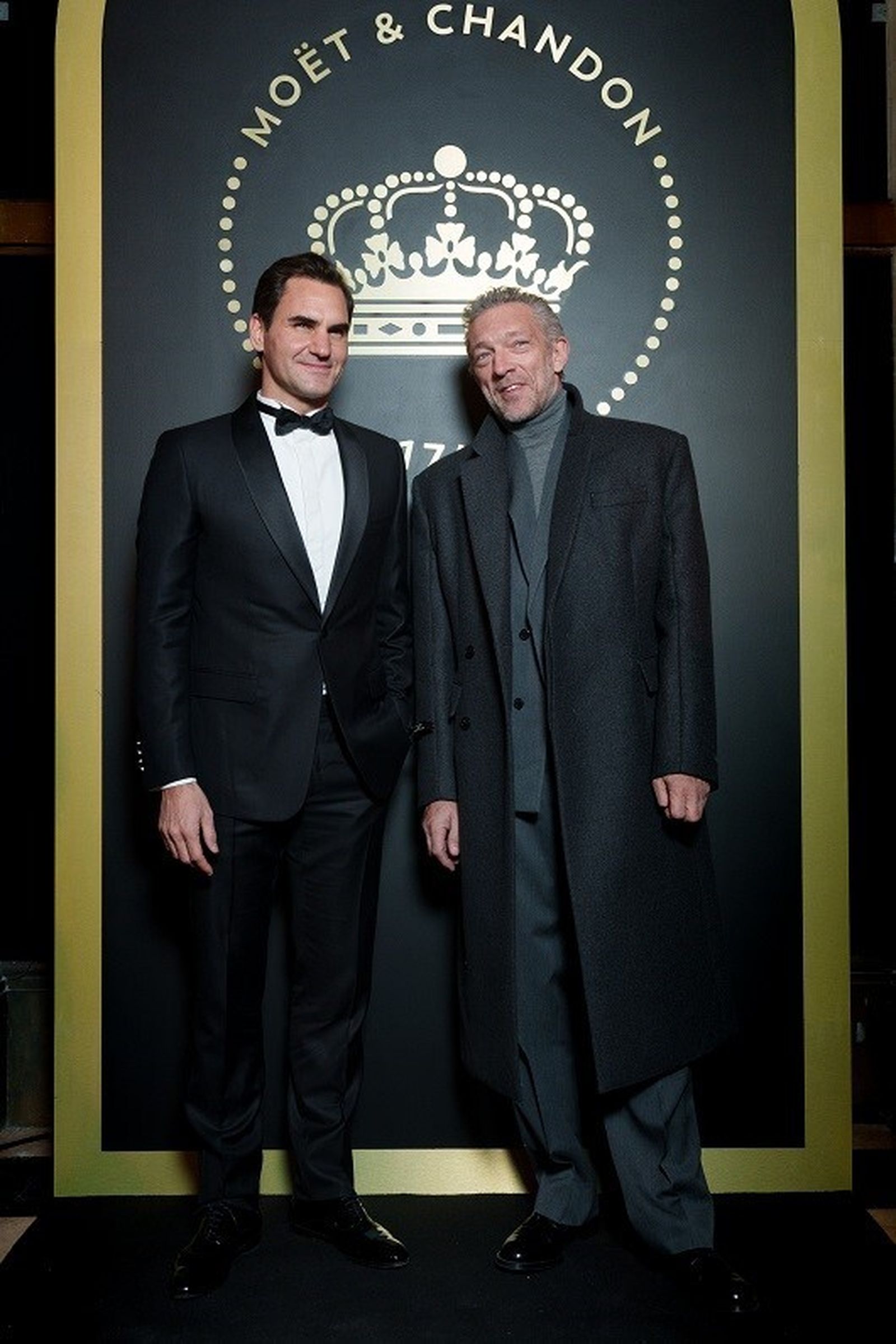 Federer con el actor Vicent Cassell