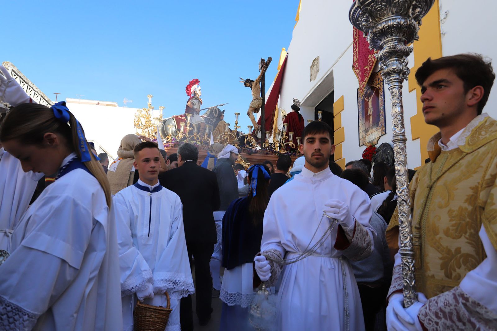 Imágenes de la procesión de la hermandad de la Lanzada de Huelva