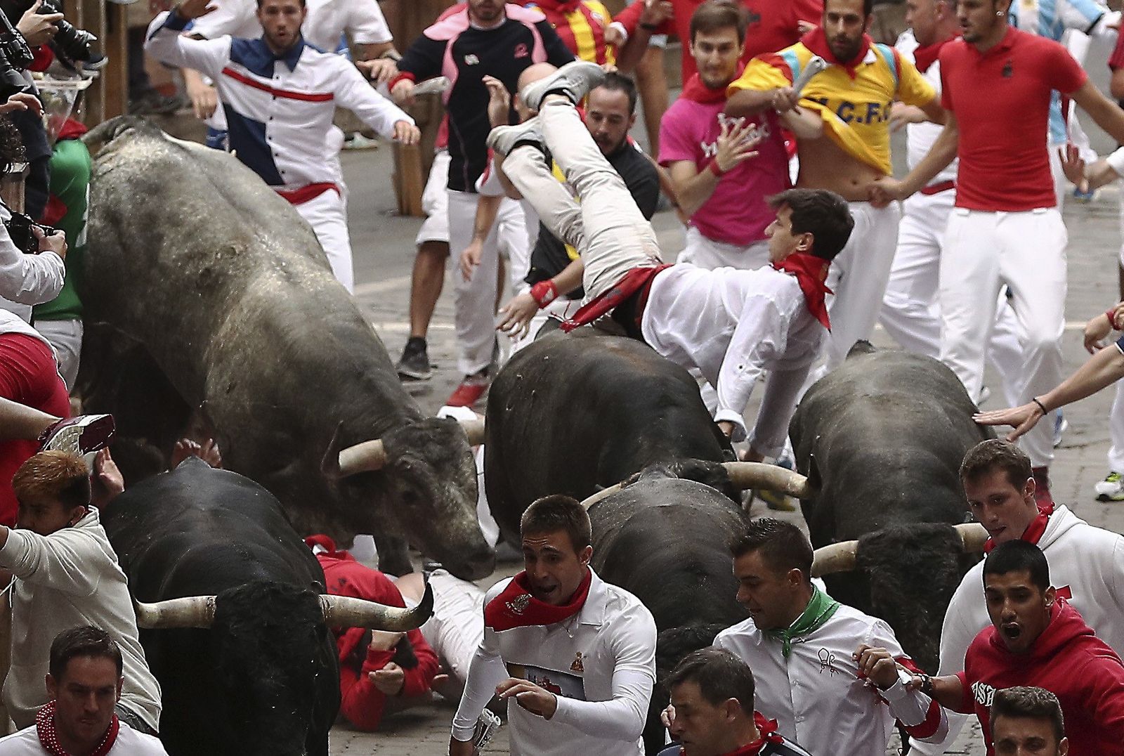 Las imágenes del último encierro de los sanfermines