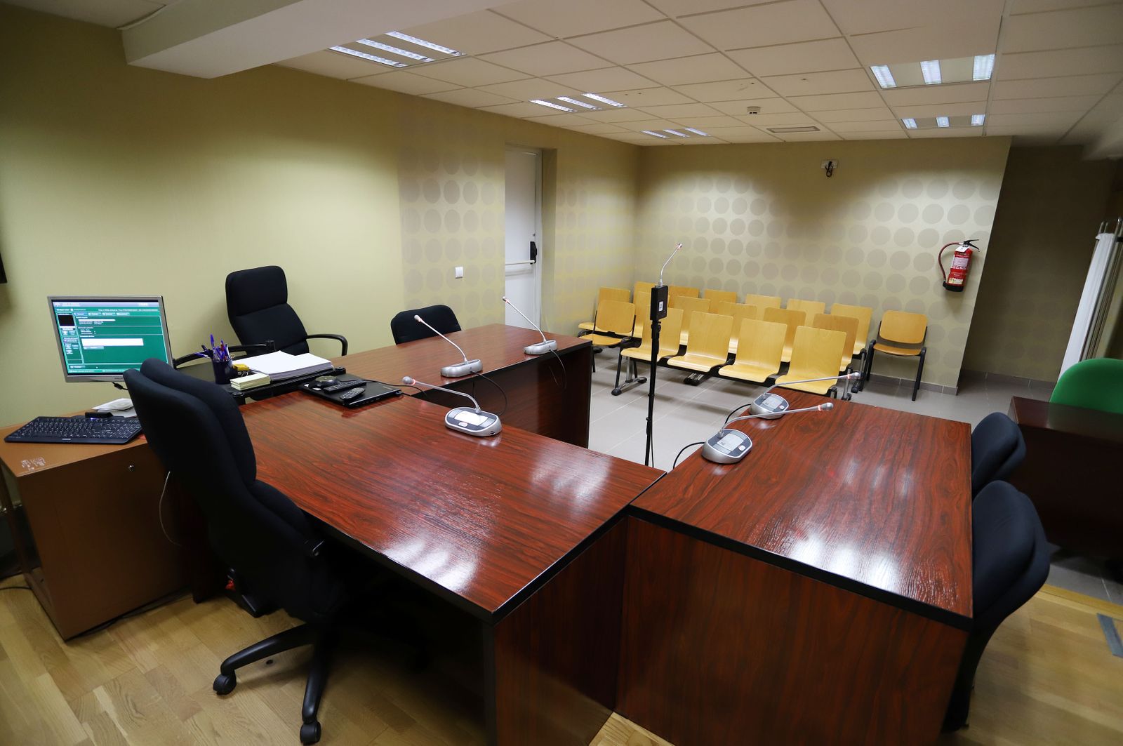 Sala de vistas en la Audiencia Provincial de Huelva.