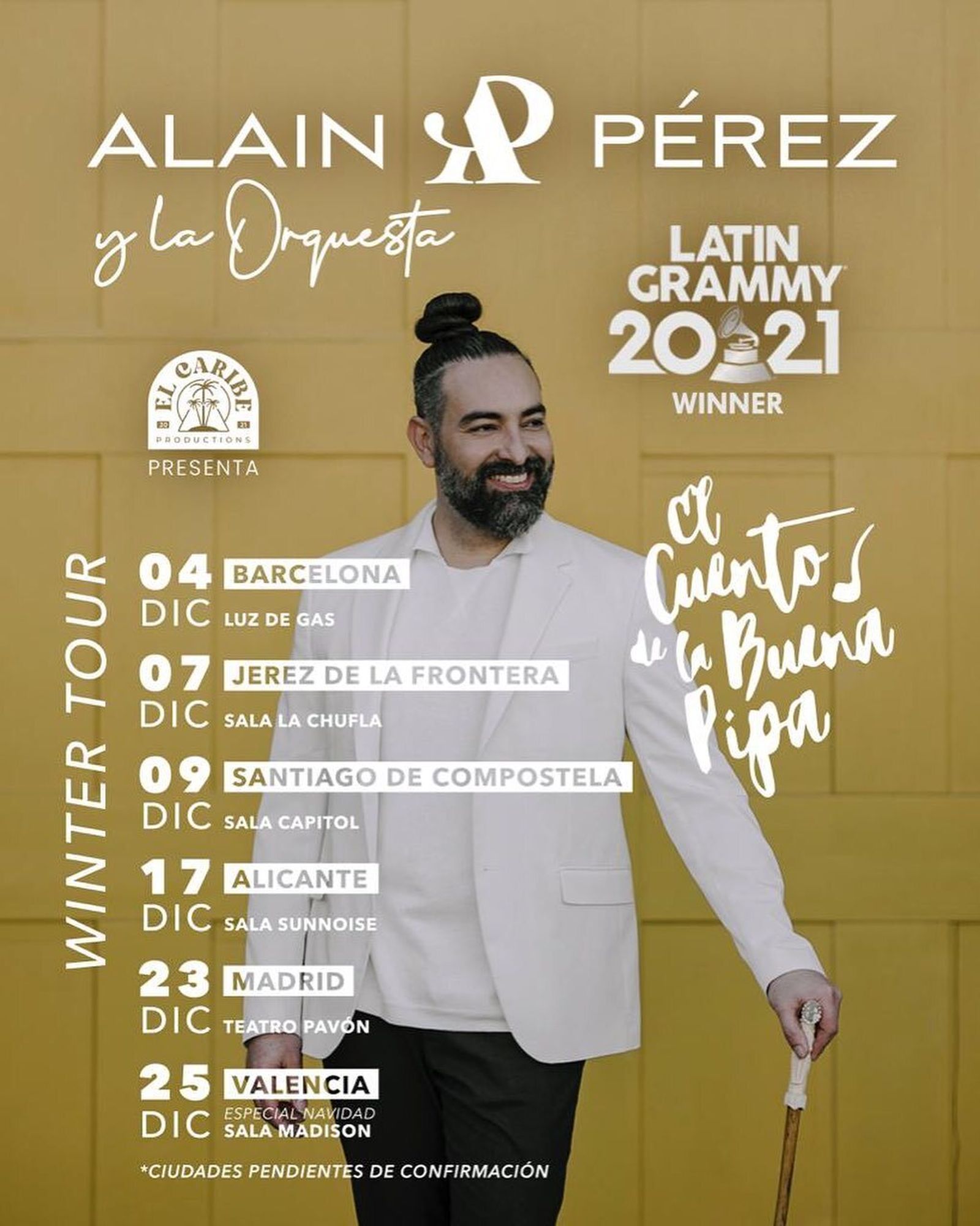 Detalle del cartel anunciador de la gira del cantante cubano Alain Pérez.
