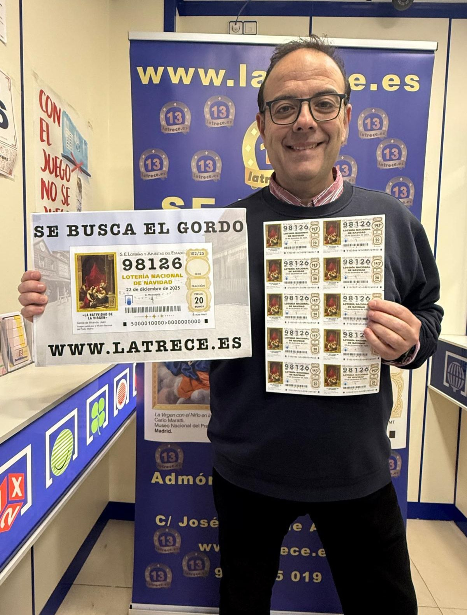 Jesús Ibáñez, gerente de la administración de lotería ‘La Trece’ de Almería.