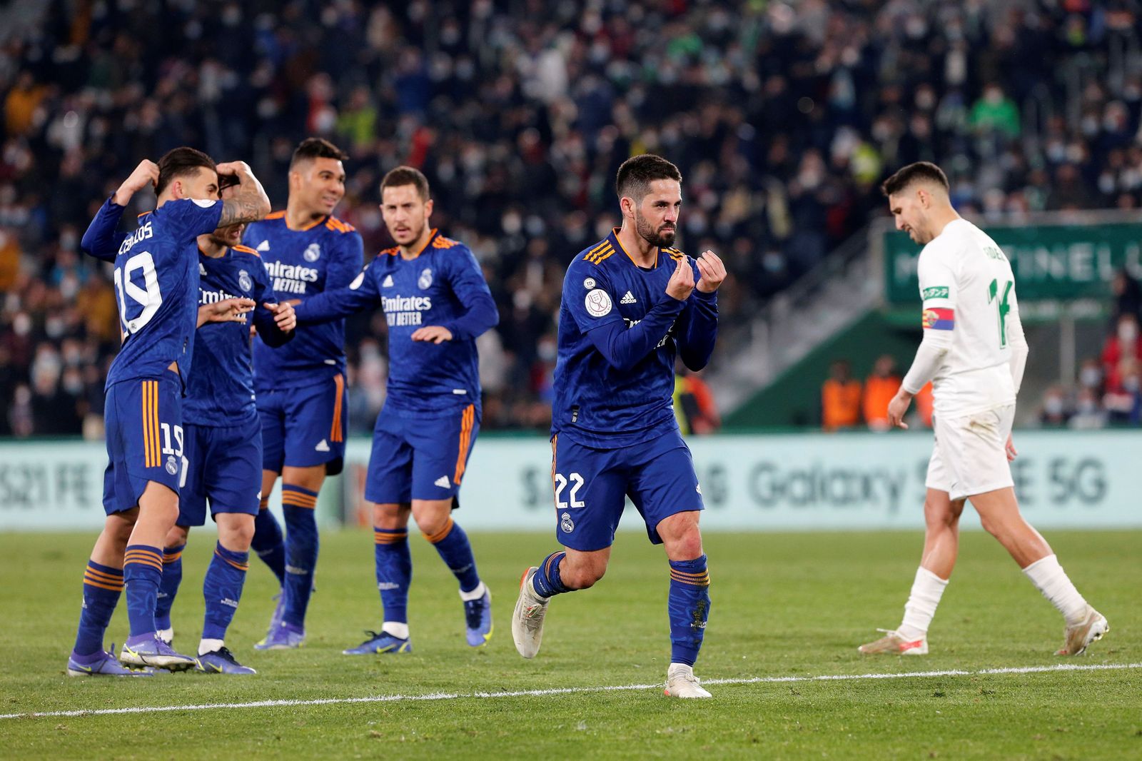 El Real Madrid celebra uno de sus goles