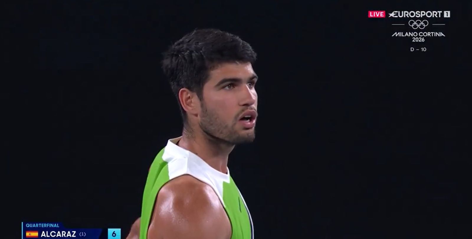 Alcaraz, durante el partido del Open de Australia contra De Miñaur