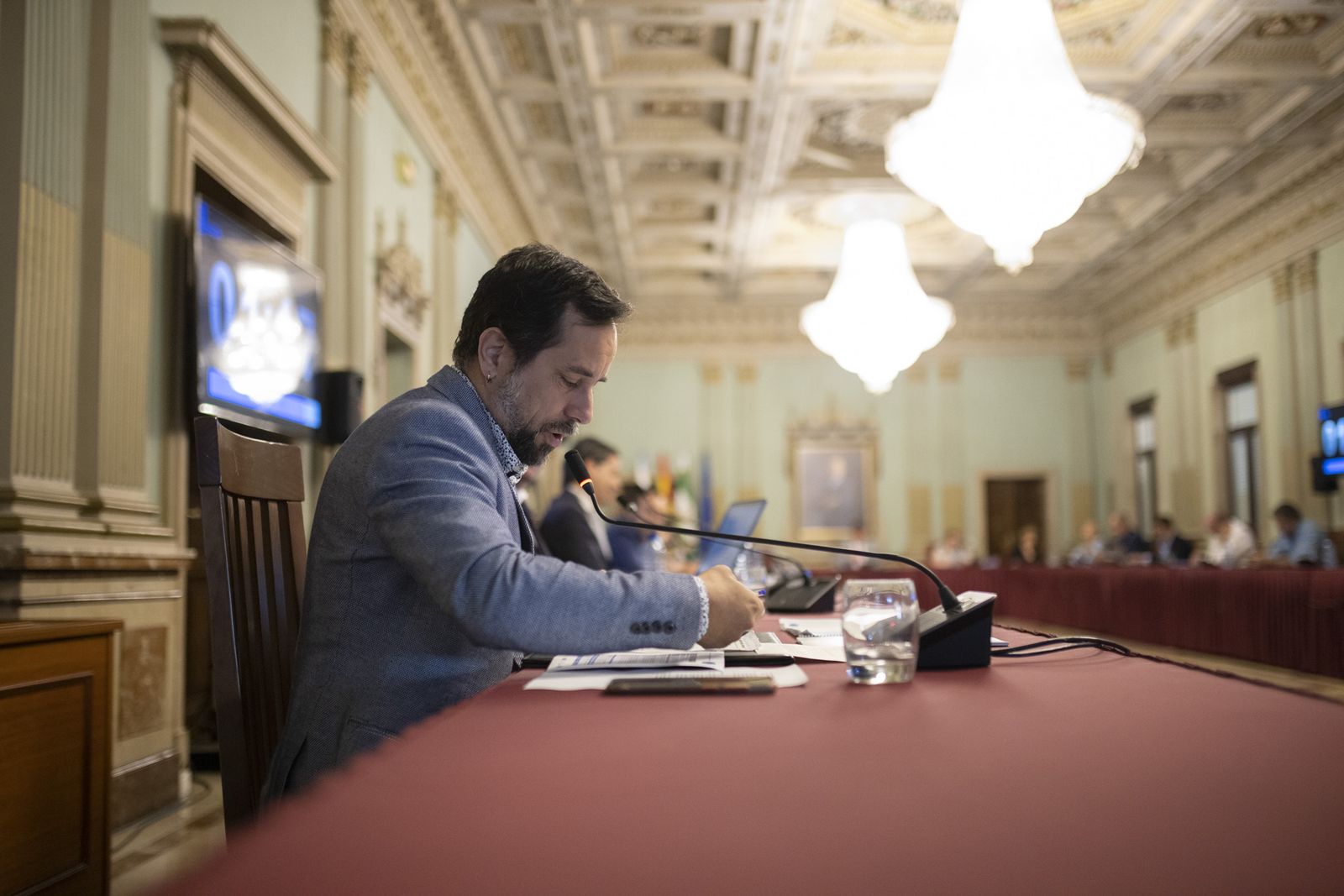 Imágenes del pleno en el Ayuntamiento de Huelva del miércoles 7 de agosto