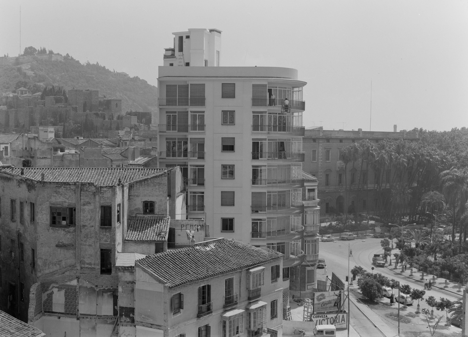 Calle Larios, centro y Corte Ingles en los 60
