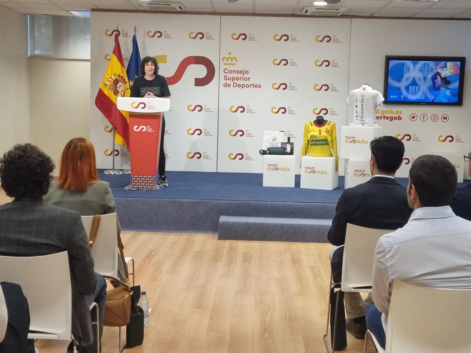 Mª Ángeles Ruiz, en un momento de su discurso de despedida en el CSD.