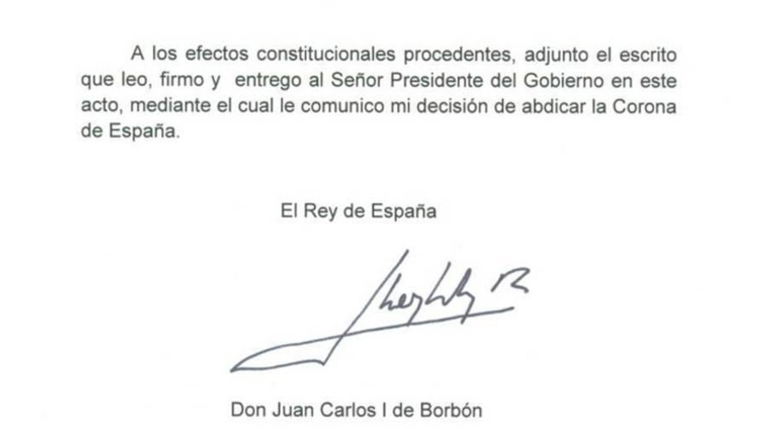 Firma de Juan Carlos I.