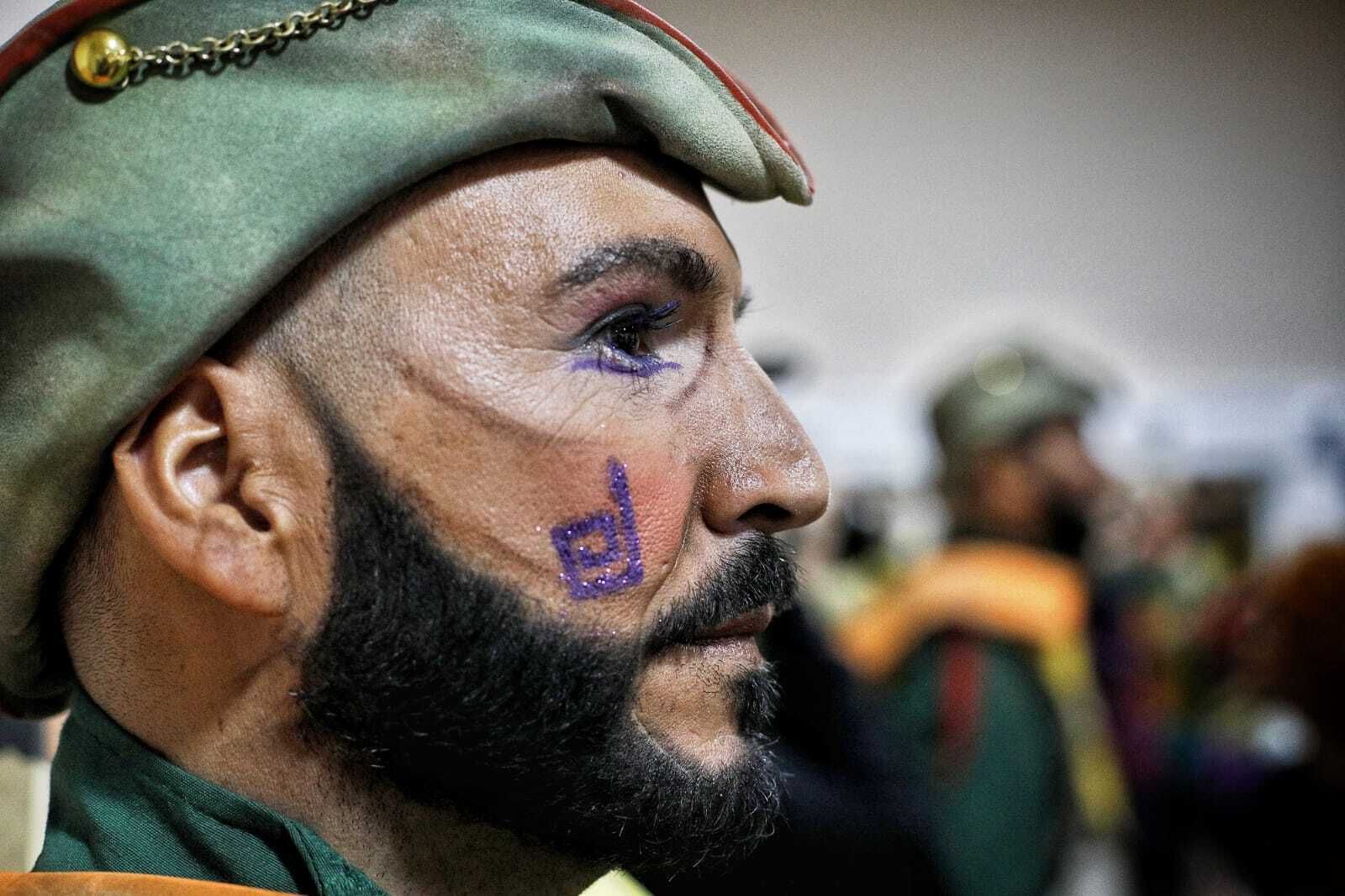 La comparsa 'Ahora o nunca' en camerinos.