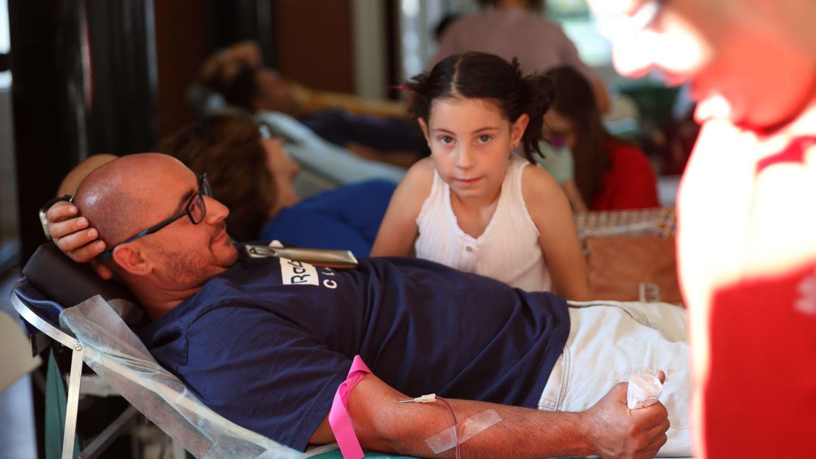 Donante en la macrocolecta de sangre.