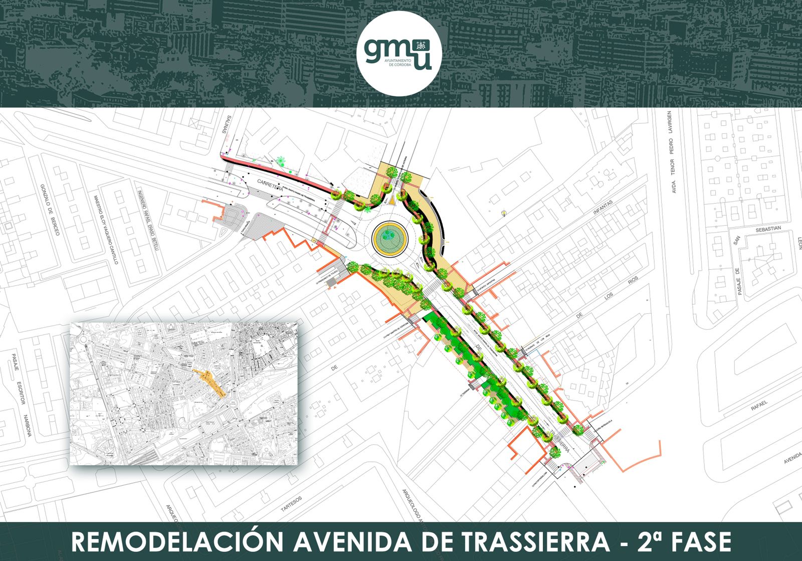 Plano técnico de la remodelación de la avenida de Trassierra.