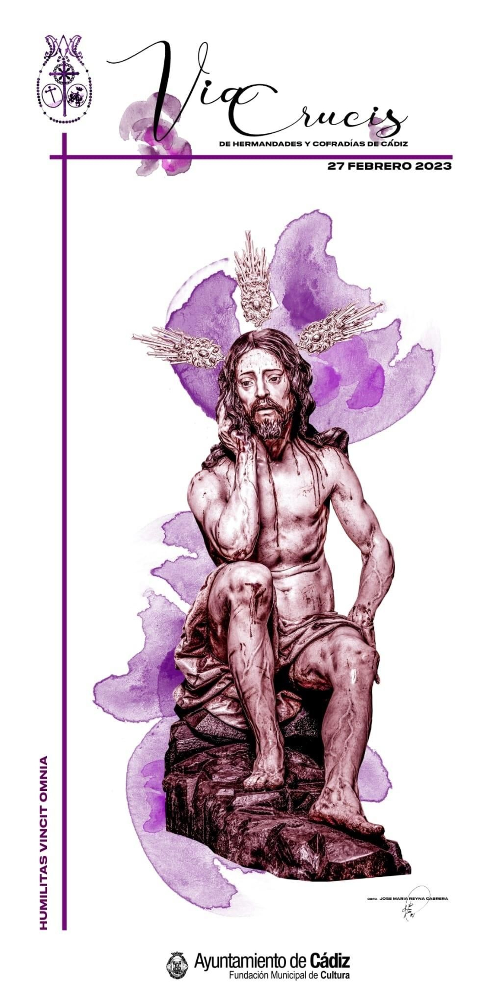 Cartel anunciador del vía crucis de hermandades de este 2023.